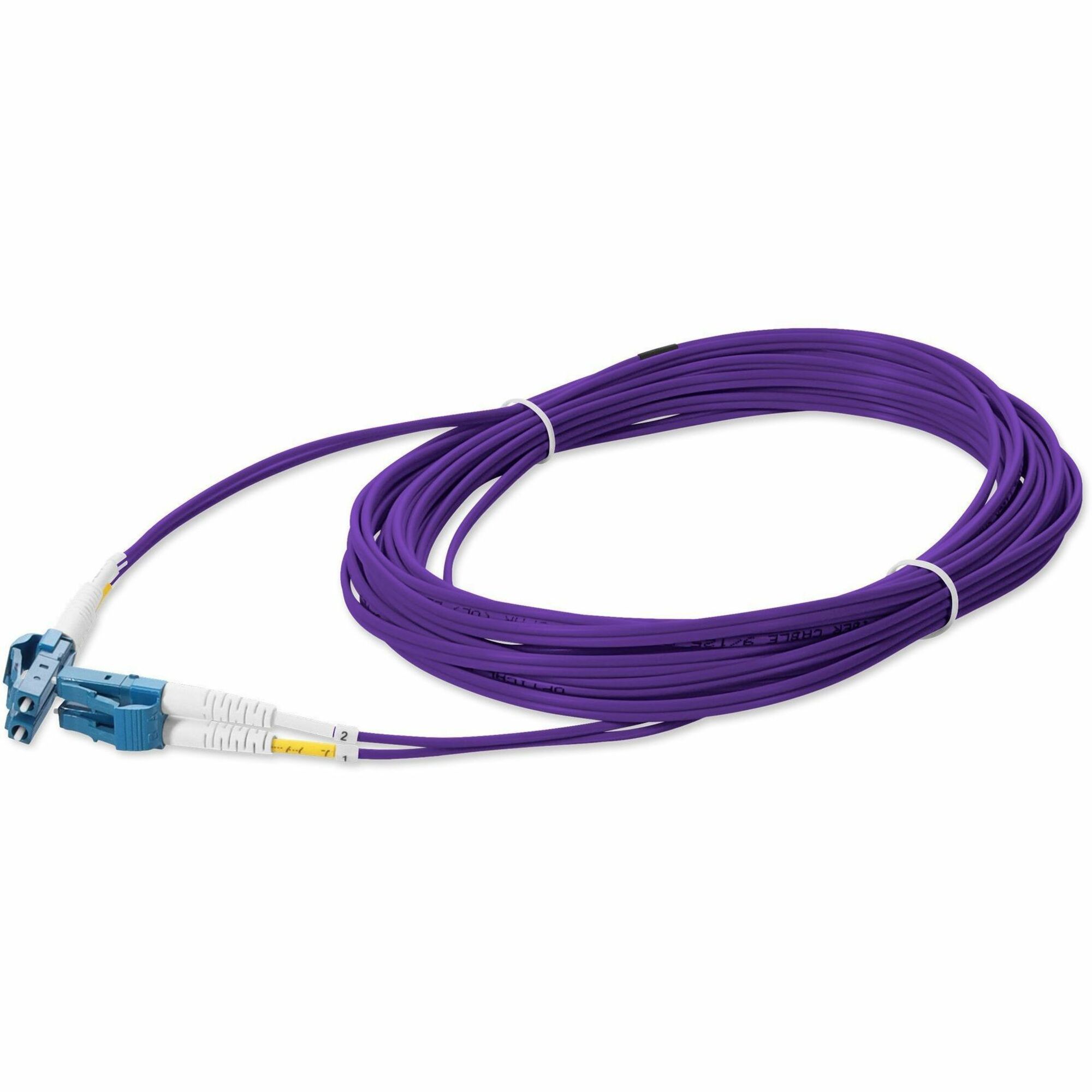 AddOn 1m LC to LC Purple OS2 Duplex OFNR (Riser-Rated) SMF (Single Mode) Fiber Patch Cable, 9/125