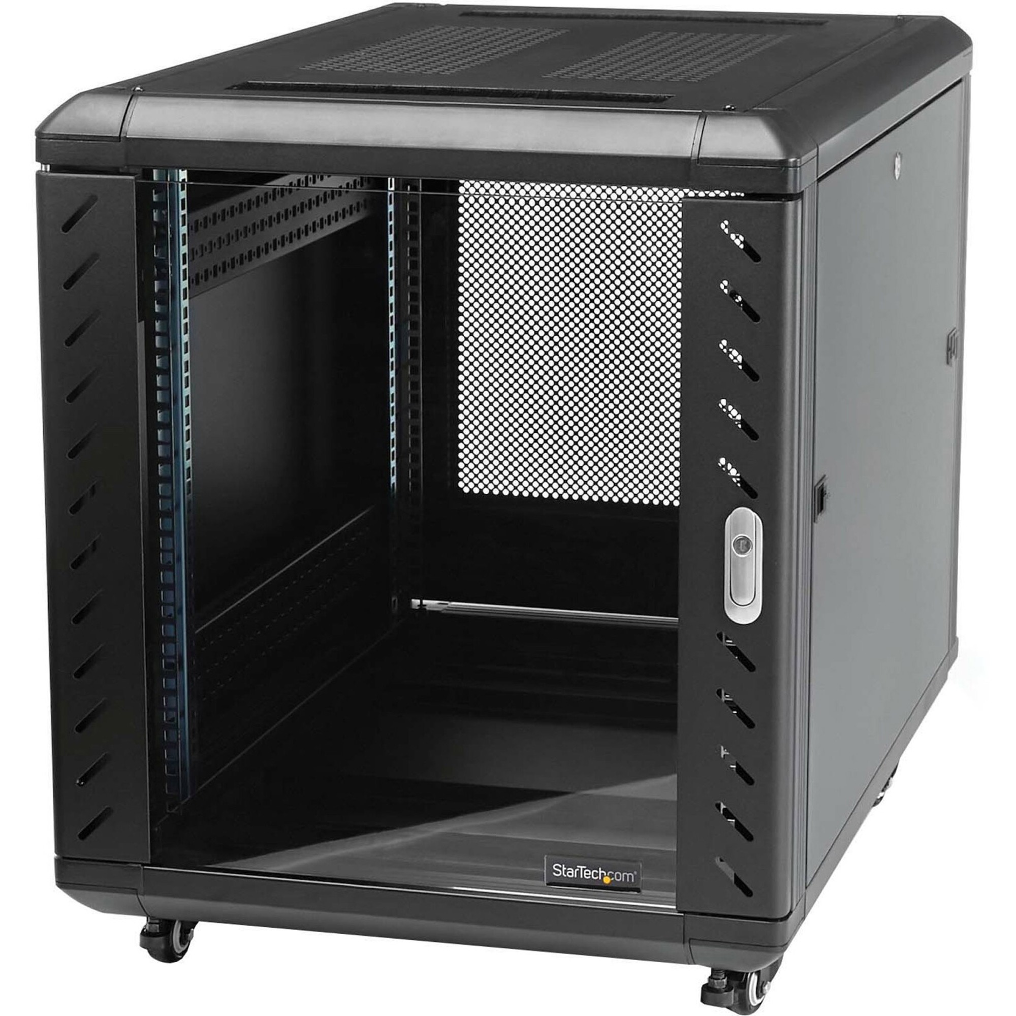 StarTech 4-Post 15U Server Rack Cabinet, 19" Data Rack Cabinet for Computer / IT Equipment, Home Network Rack, Half Height Server Rack