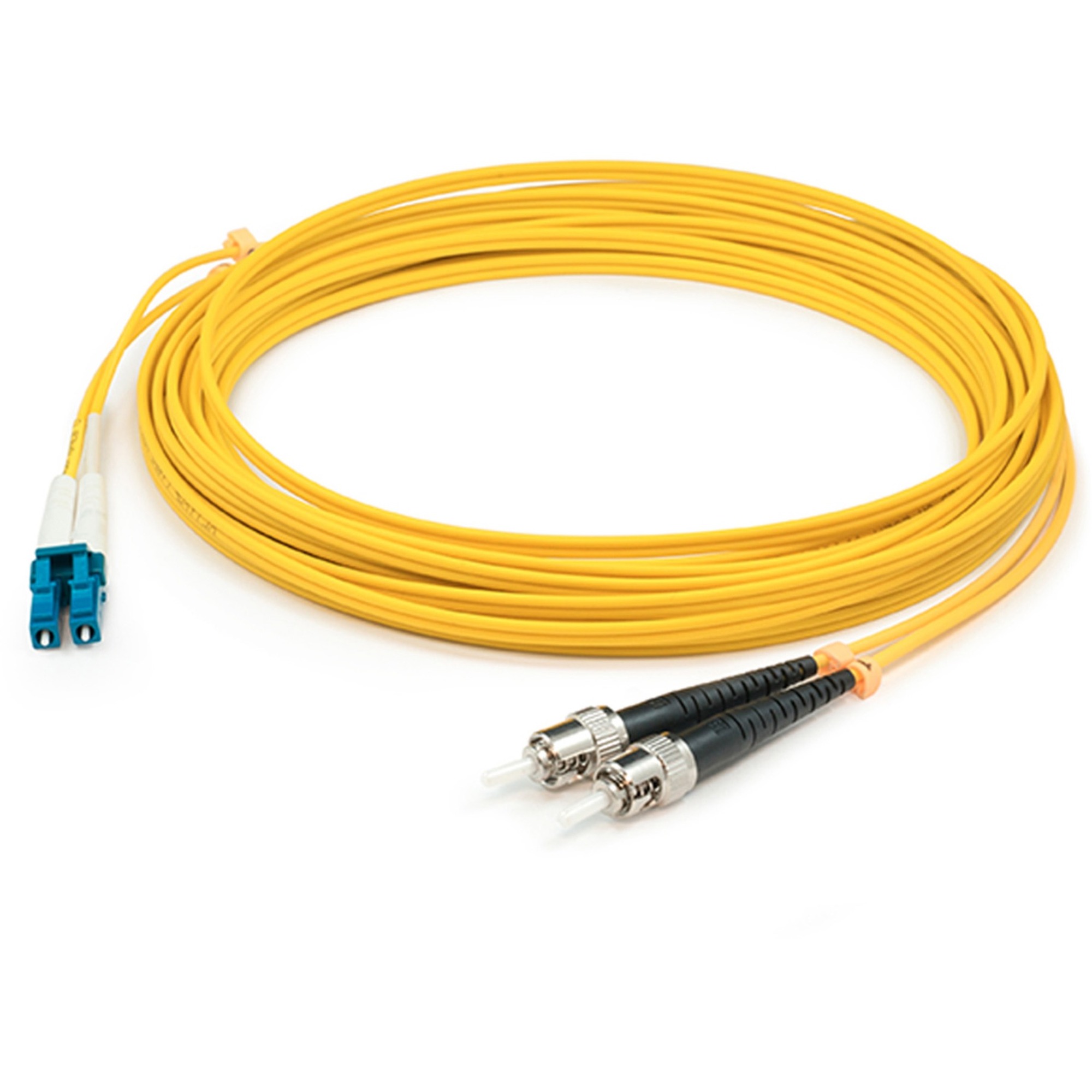 AddOn 58m ST to LC Yellow OS2 Duplex OFNP (Plenum-Rated) SMF Fiber Patch Cable
