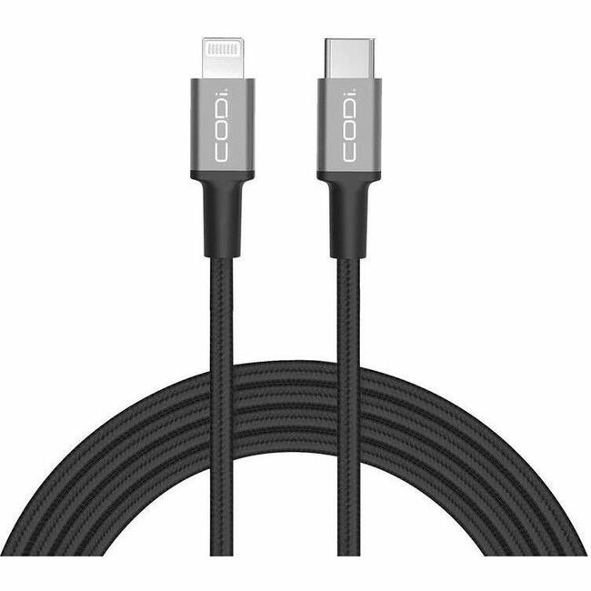 CODi 6ft Braided Nylon USB-C to MFI Lightning Charge & Sync Cable