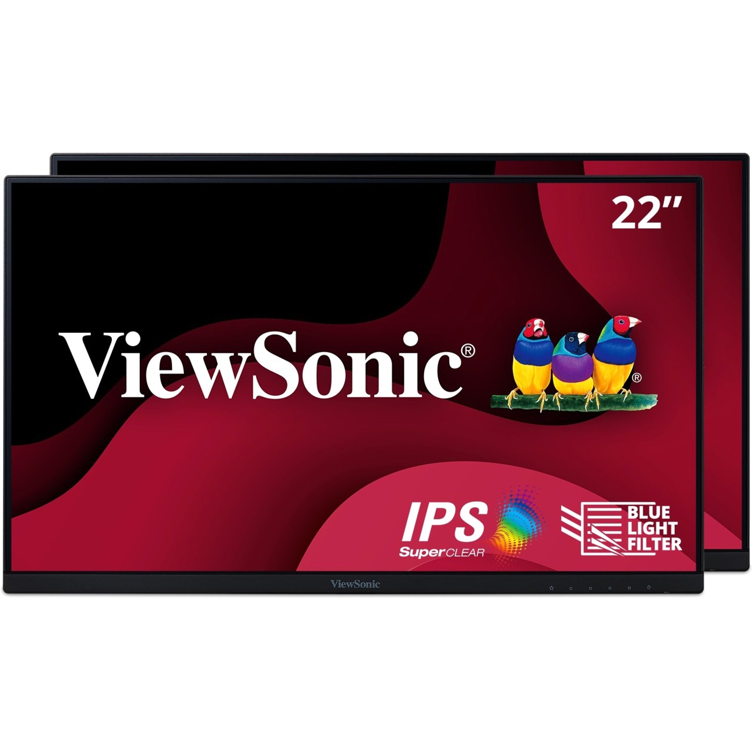 ViewSonic VA2256-MHD_H2 22" 1080p IPS Dual Pack Head-Only Monitors with FreeSync, HDMI and VGA