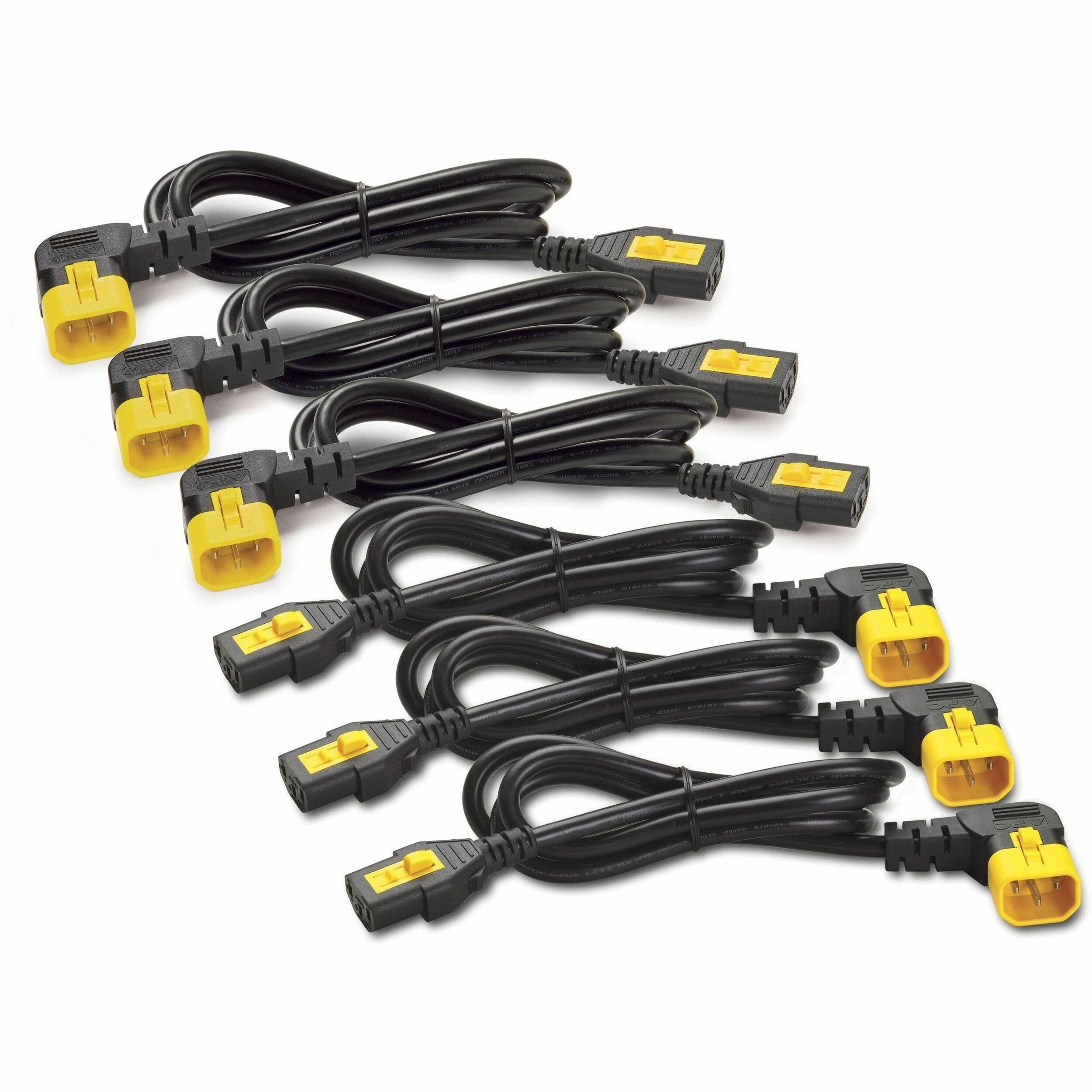 APC NetShelter Power Cord Kit (6 ea), Locking, C13 TO C14 (90 Degree), 0.6m, North America