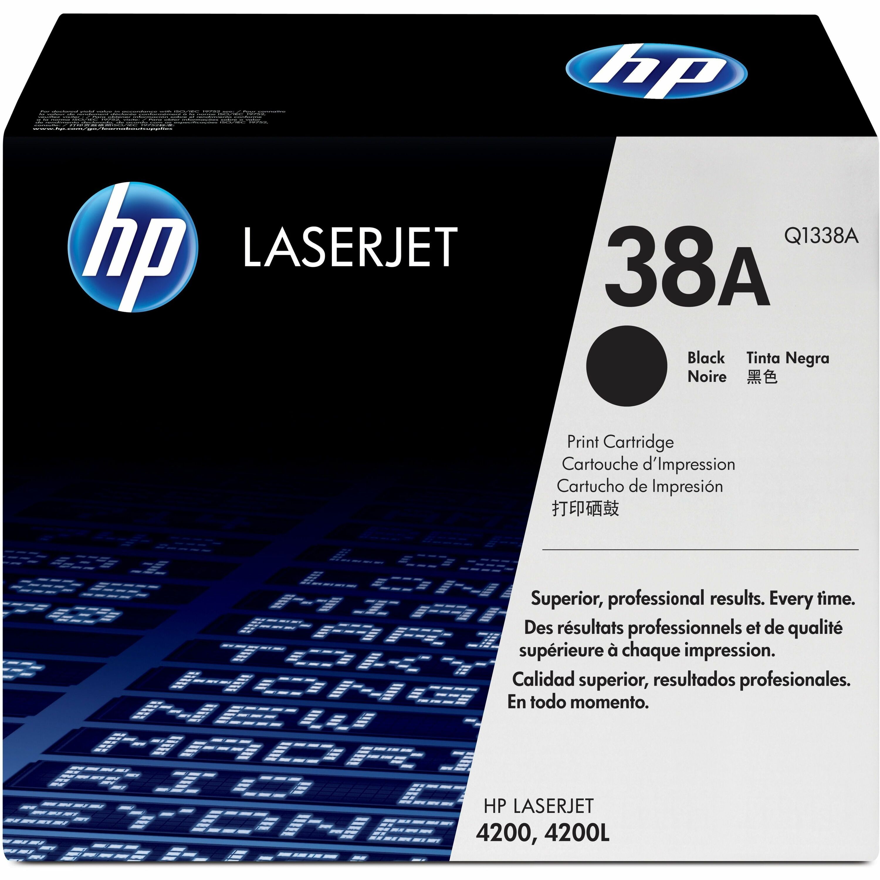 HP 38A (Q1338A) Original Laser Toner Cartridge - Single Pack - Black - 1 Each