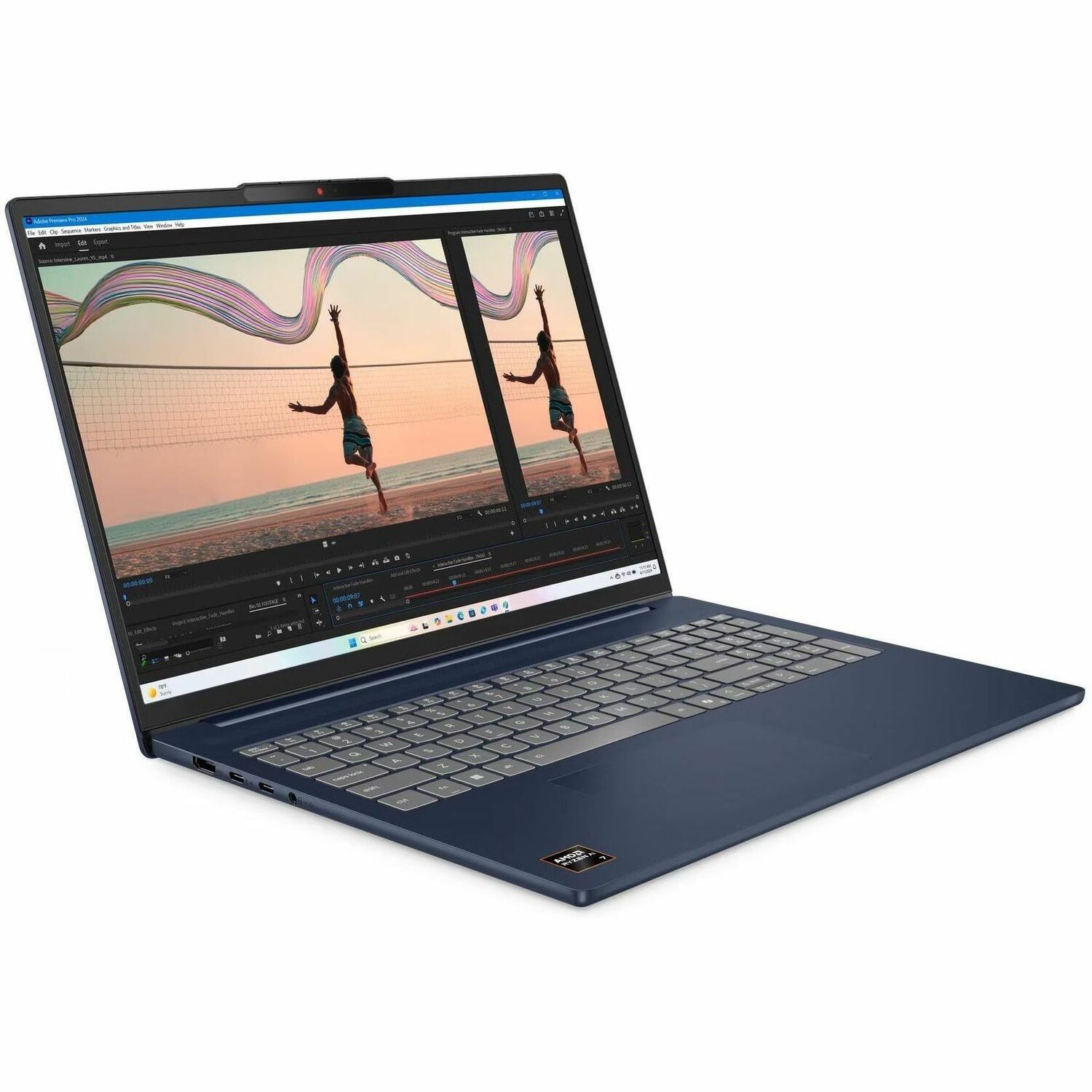 Lenovo IdeaPad Slim 5 16AKP10 83HY001HUS 16" Touchscreen Copilot+ PC Notebook - WUXGA - 60 Hz - AMD Ryzen AI 7 350 - 16 GB - 512 GB SSD - English Keyboard - Cosmic Blue