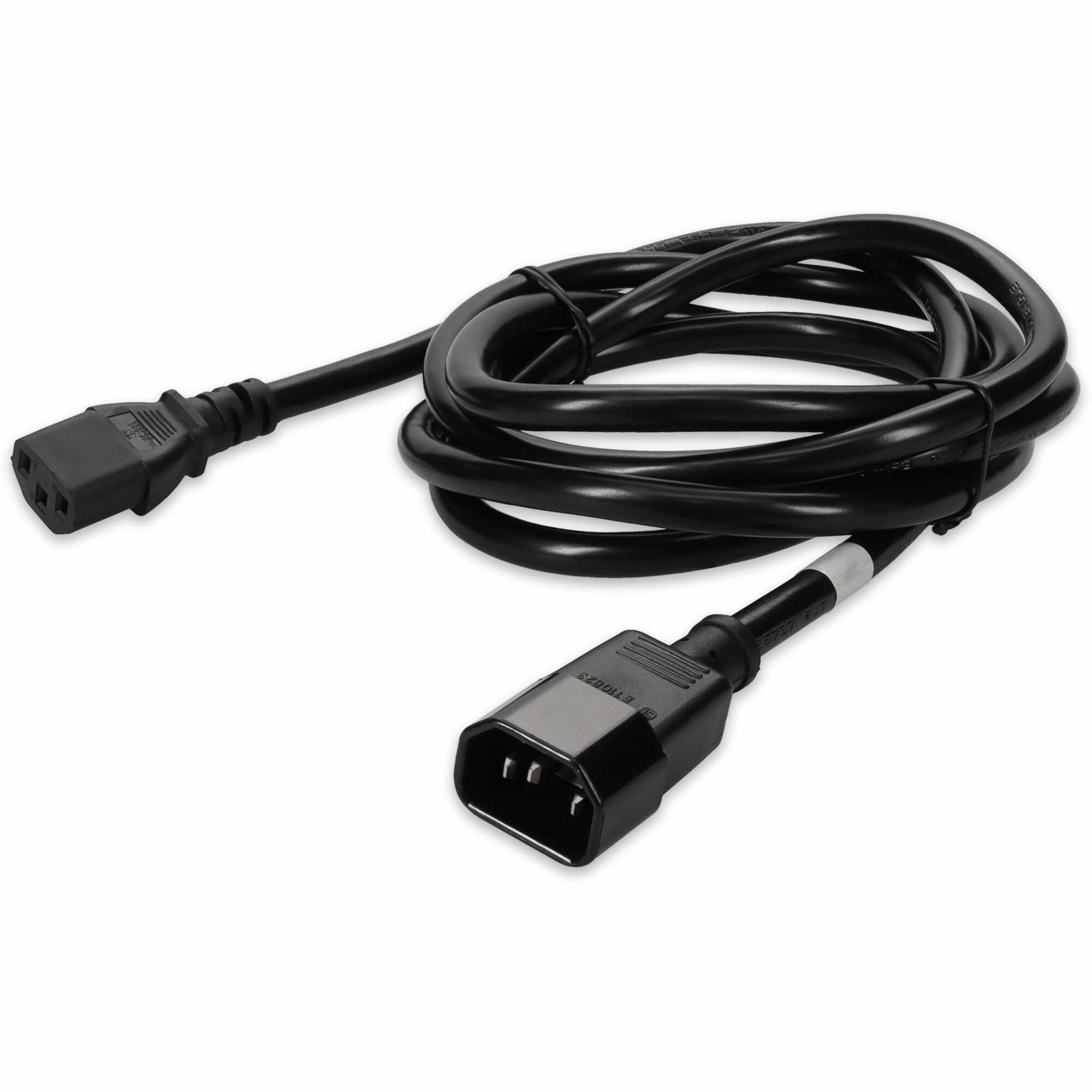 AddOn 50cm C13 Female to C14 Male 14AWG 100-250V at 15A Black Power Cable