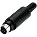 CONNECTOR - 4 PIN MINI-DIN RIGHT CONNECTOR - MALE RIGHT GENDER - BLACK, GOLD-PLA