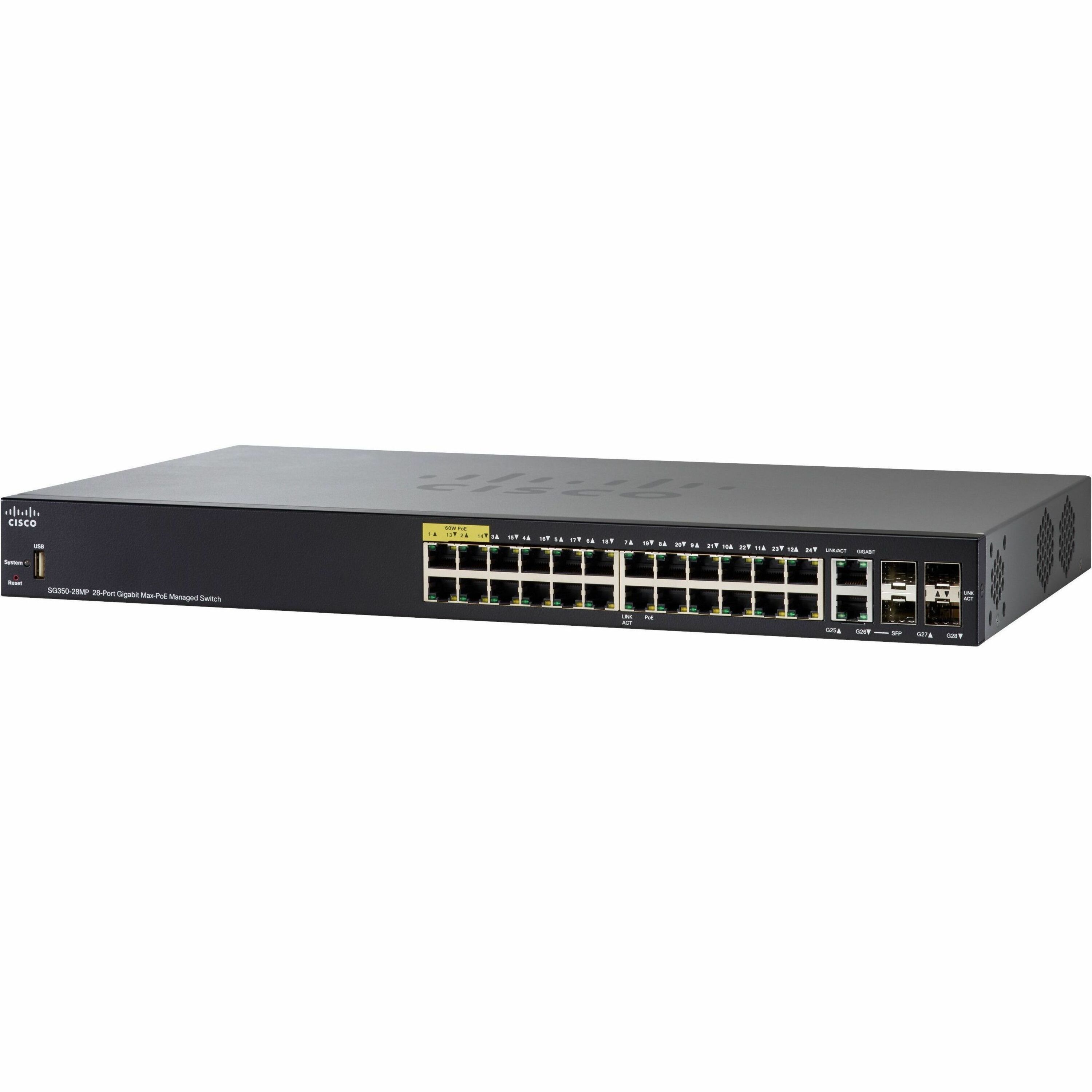 Cisco SG350-28MP 28-Port Gigabit PoE Managed Switch
