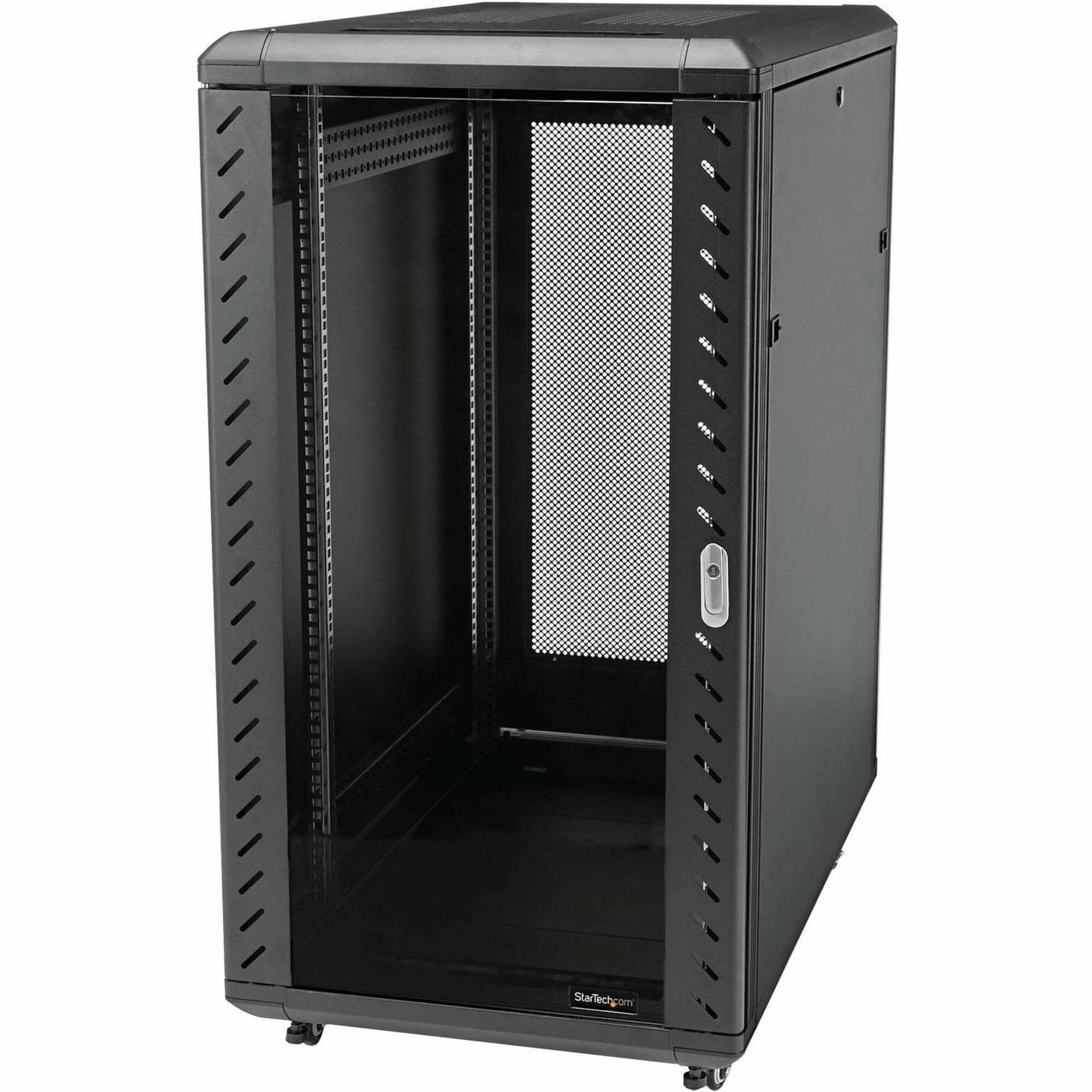 StarTech 4-Post 22U Server Rack Cabinet, 19" Data Rack Cabinet for Computer / IT Equipment, Home Network Rack, Half Height Server Rack