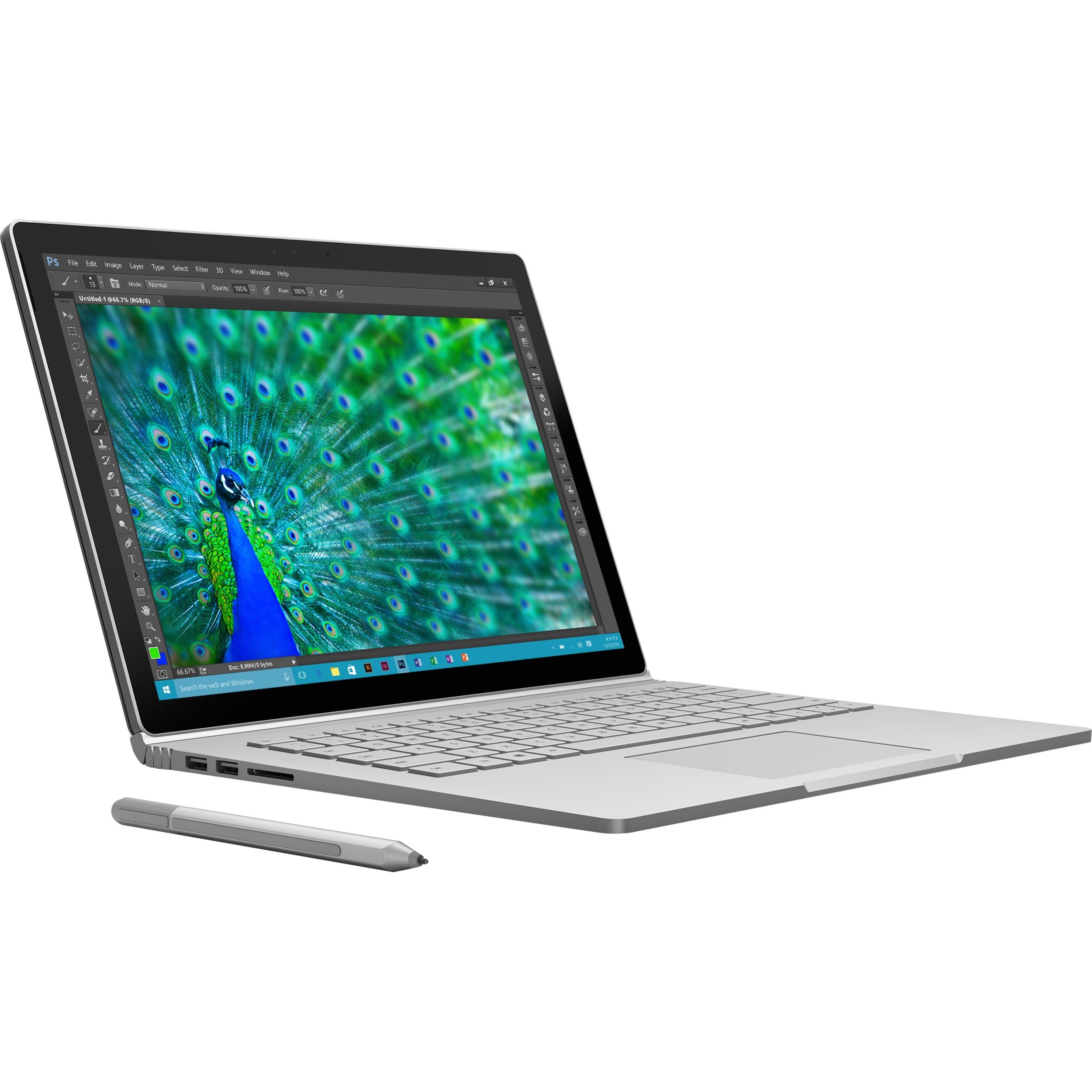 Microsoft Surface Book 13.5" Detachable 2 in 1 Notebook - Intel Core i5 6th Gen i5-6300U - 8 GB - 256 GB SSD - Silver