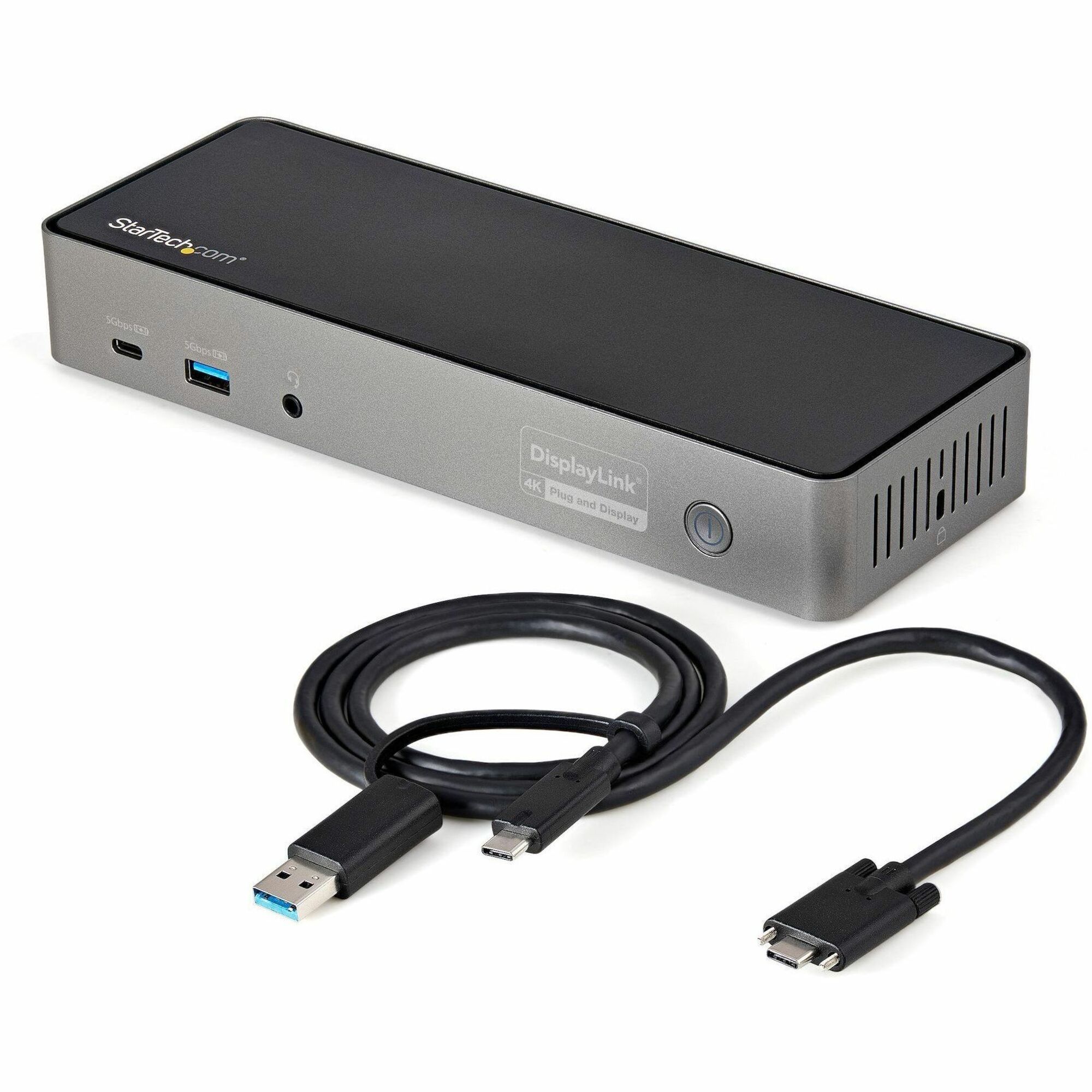 StarTech USB-C & USB-A Dock, Hybrid Triple Monitor Laptop Docking Station DisplayPort & HDMI 4K 60Hz/85W PD/6x USB/GbE, TAA