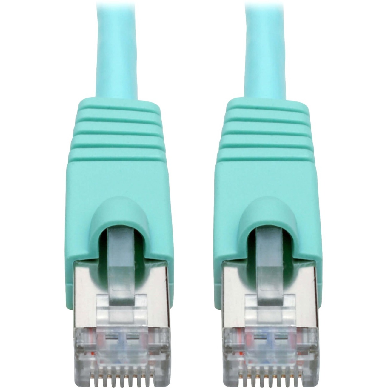 Eaton Tripp Lite Series Cat6a 10G Snagless Shielded STP Ethernet Cable (RJ45 M/M), PoE, Aqua, 3 ft. (0.91 m)