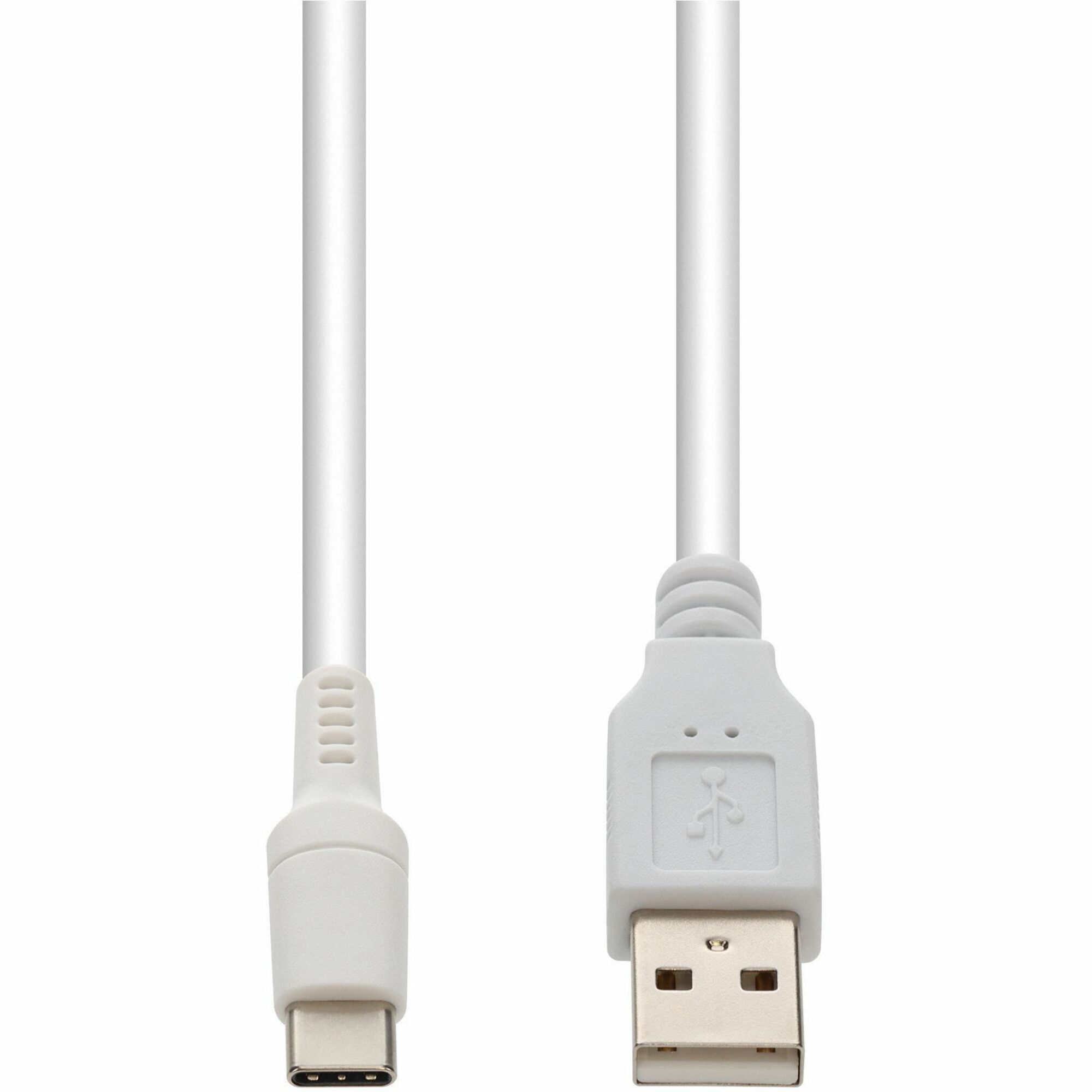 AddOn 3m USB C 2.0 (Male) to USB A 2.0 (Male) Sync and Charge White Cable, 480Mbps