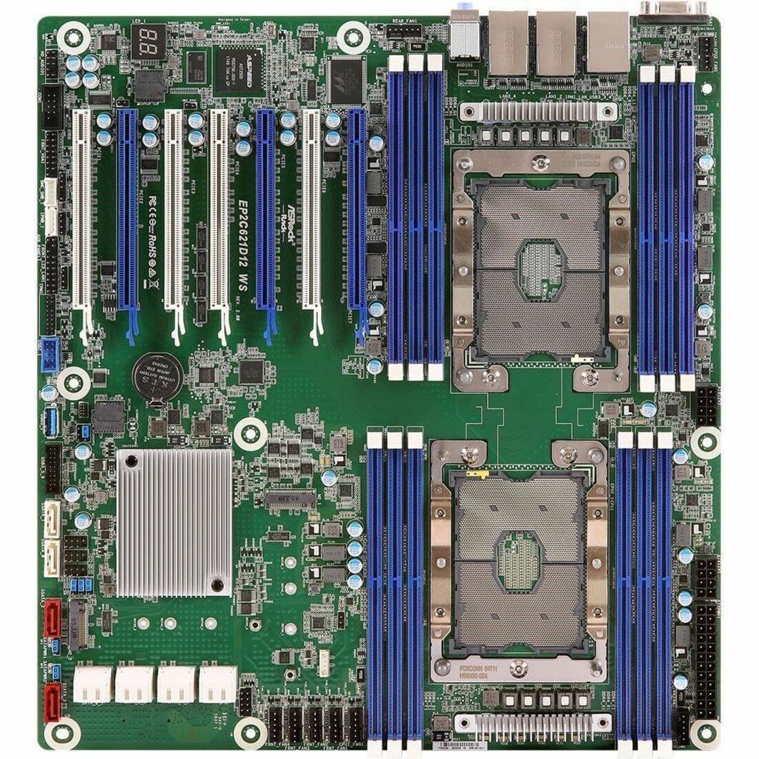 ASRock Rack EP2C621D12 WS Server Motherboard - Intel C621 Chipset - Socket P LGA-3647 - SSI EEB