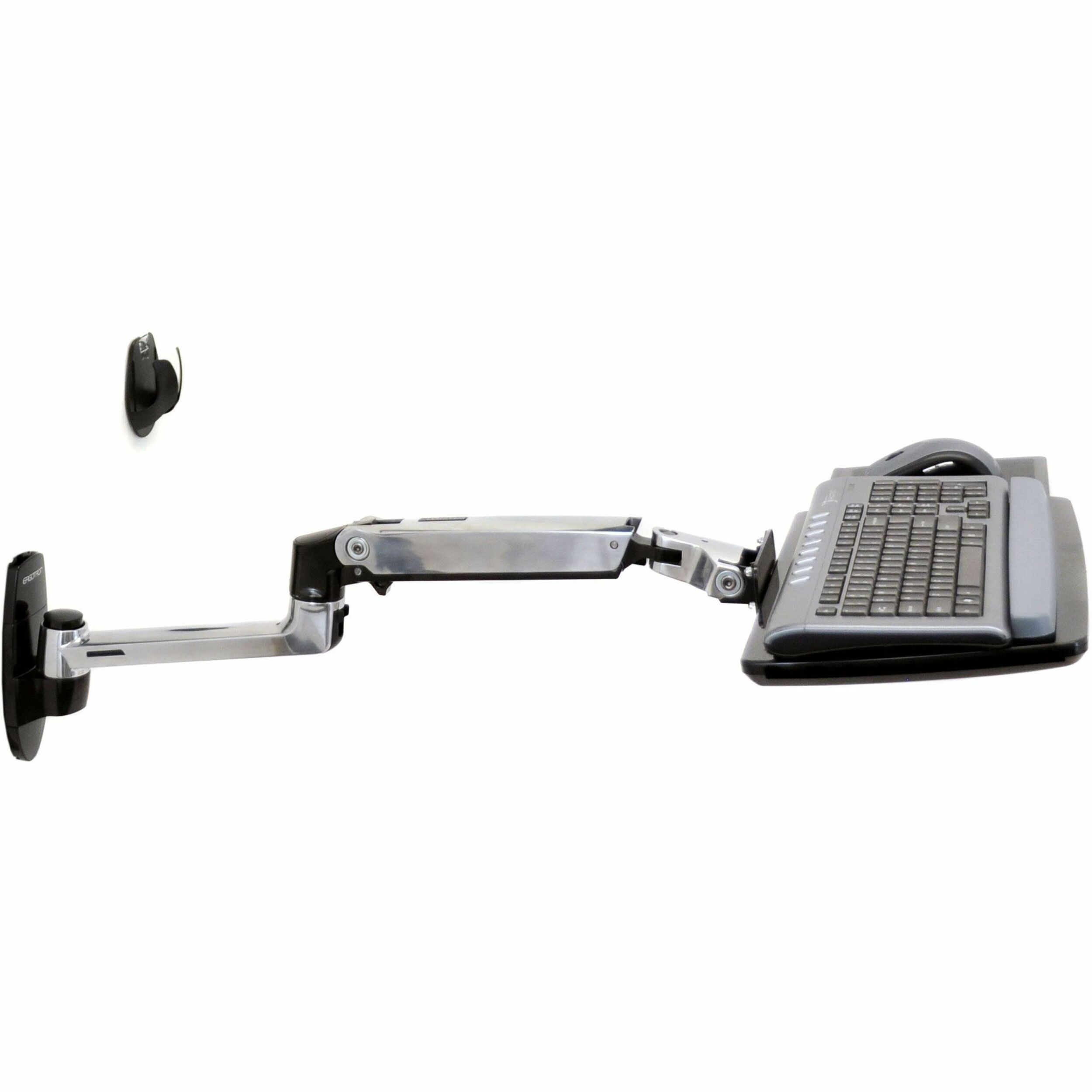 Ergotron Mounting Arm for Keyboard, Mouse, LCD Display - Polished Aluminum