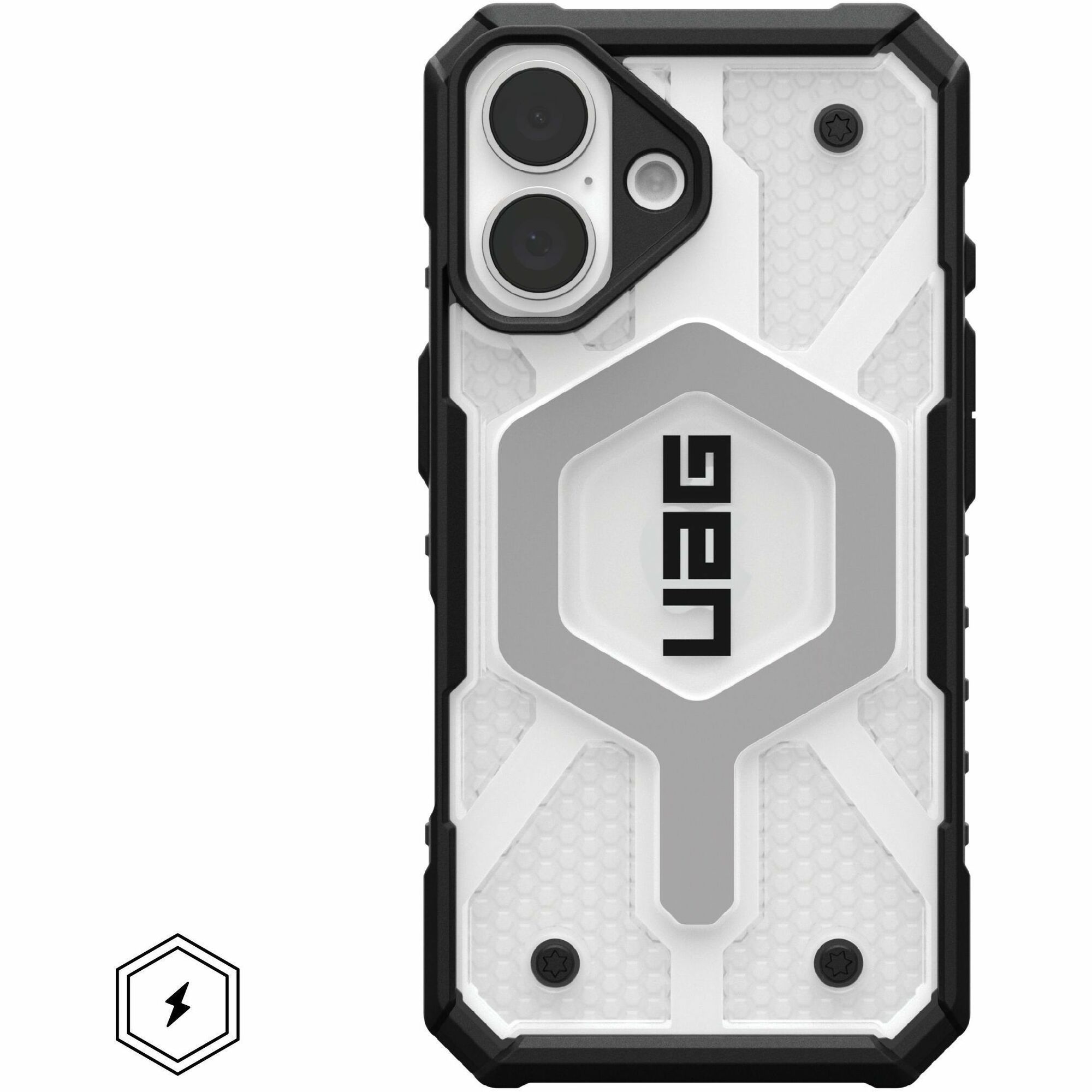 Urban Armor Gear Pathfinder Clear iPhone 16 Case - Ice/Silver