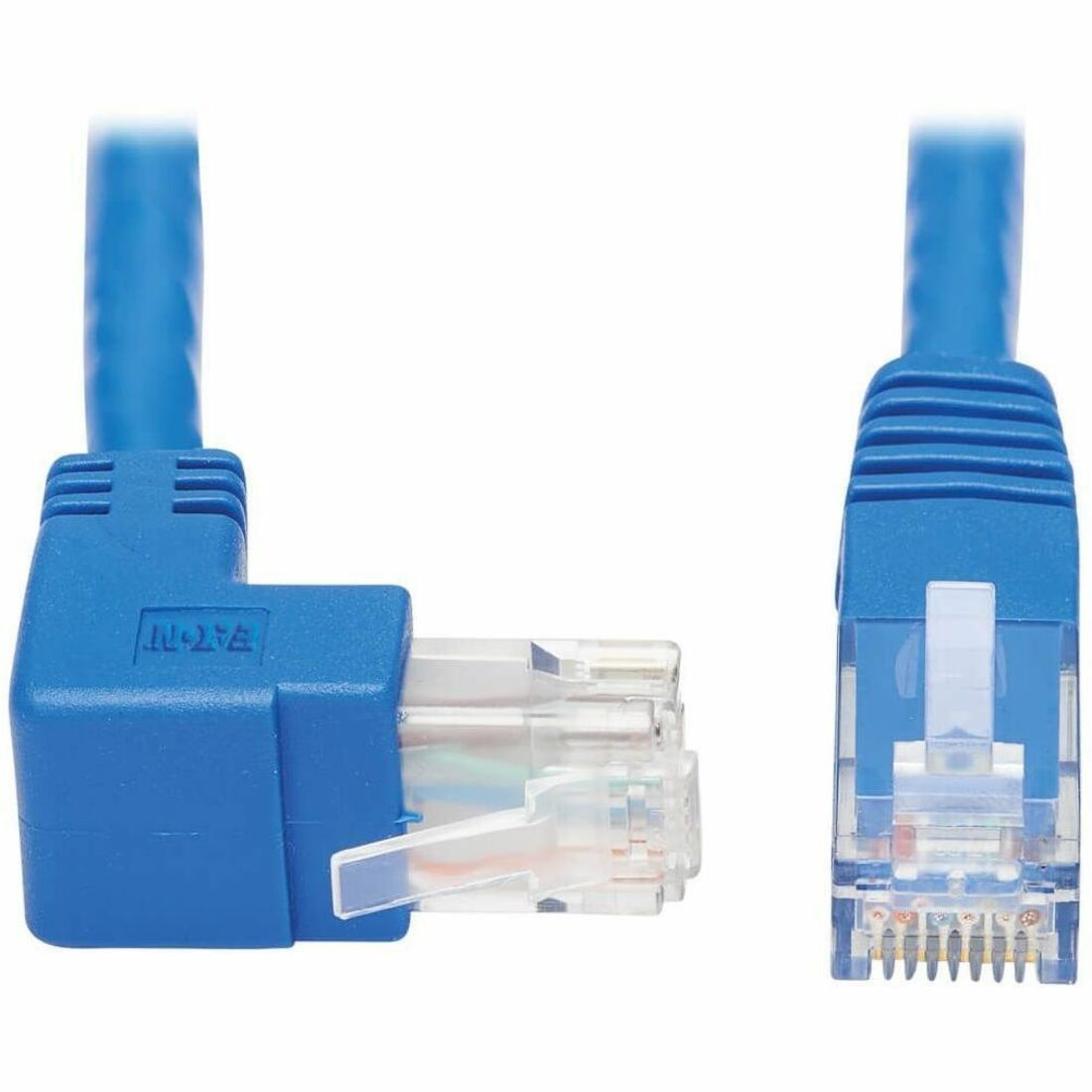 Eaton Tripp Lite Series Up-Angle Cat6 Gigabit Molded UTP Ethernet Cable (RJ45 Right-Angle Up M to RJ45 M), Blue, 20 ft. (6.09 m)