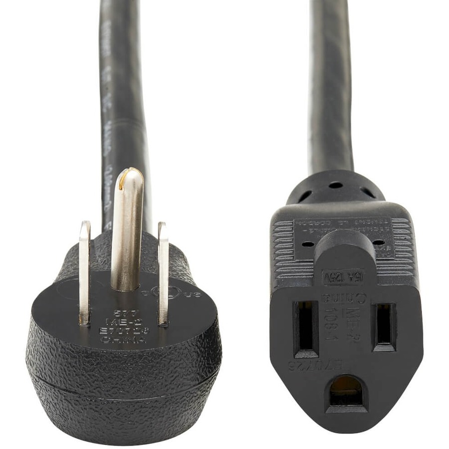 Eaton Tripp Lite Series Power Extension Cord, Right-Angle NEMA 5-15P to NEMA 5-15R - Heavy-Duty, 15A, 120V, 14 AWG, 3 ft. (0.91 m), Black