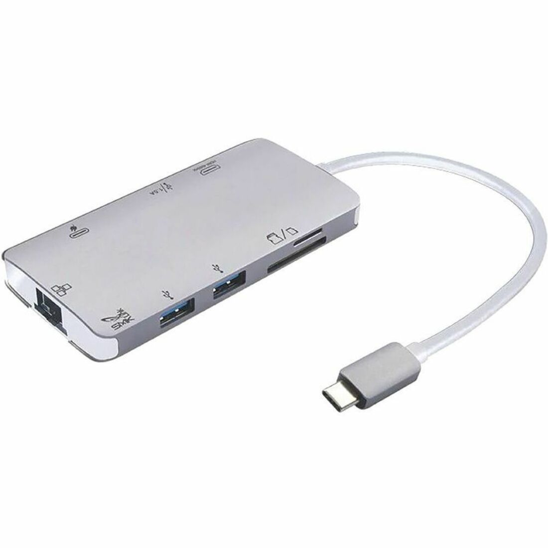 SMK-Link VP6920-2 USB-C Multi-Port Mini Docking Station w/ 4k HDMI, GigE, USB-A, 100W PD, 12 Inch Data Cable SD/microSD