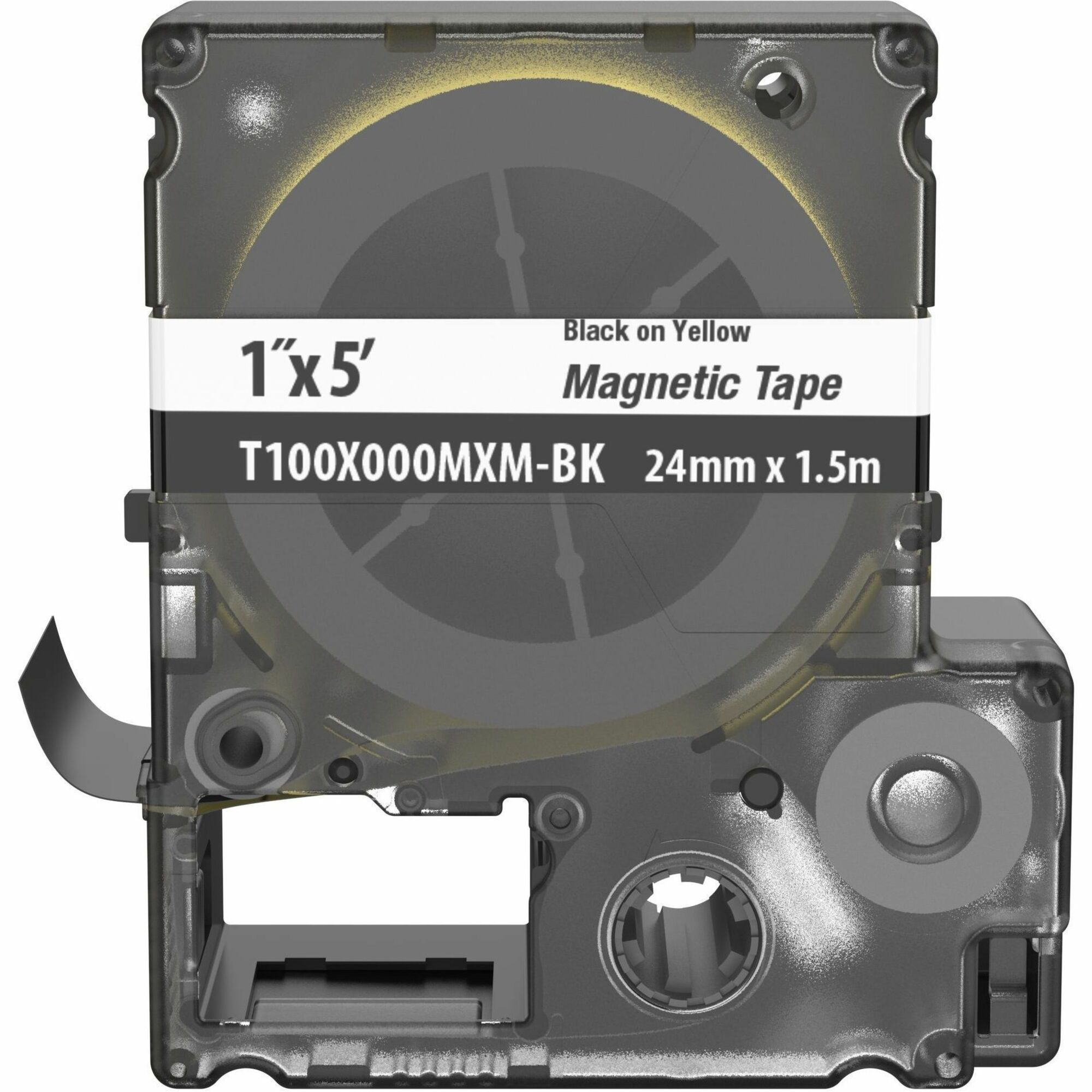 Panduit PXE T100X000MXM-BK MP Printer Cont. Tape, Safety & ID, Magnetic, Blk/Ylw, 1" W