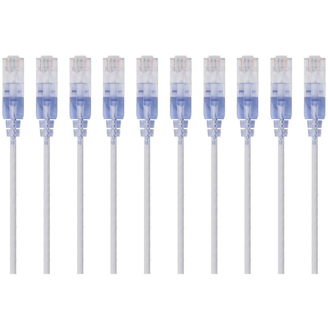 Monoprice 10-Pack, SlimRun Cat6A Ethernet Network Patch Cable, 1ft White