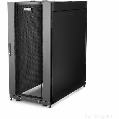 StarTech 4-Post 25U Server Rack Cabinet, 19" Data Rack Cabinet for Computer / IT Equipment, Home Network Rack, Half Height Server Rack
