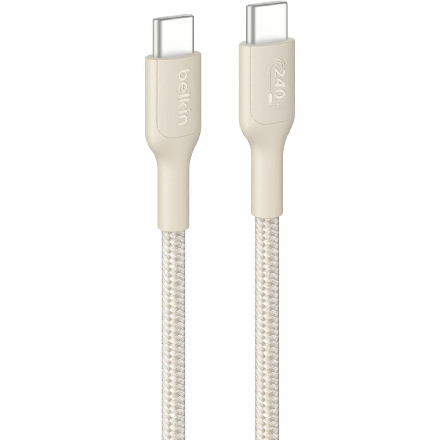 Belkin BoostCharge Pro USB-C to USB-C Braided Cable 240W, 6.6ft/2m, Sand