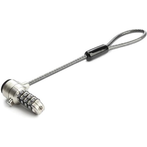 StarTech Universal Laptop Cable Lock Expansion Loop, Add a 6" 4-Digit Combo K-Slot Lock to Secure Multiple Devices, Anti Theft, TAA