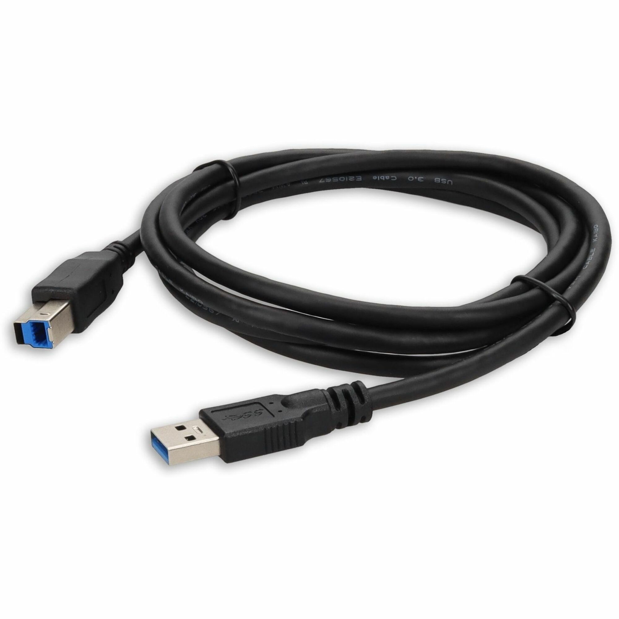 AddOn 3ft USB A 3.0 Male to USB B 3.0 Male Black Cable
