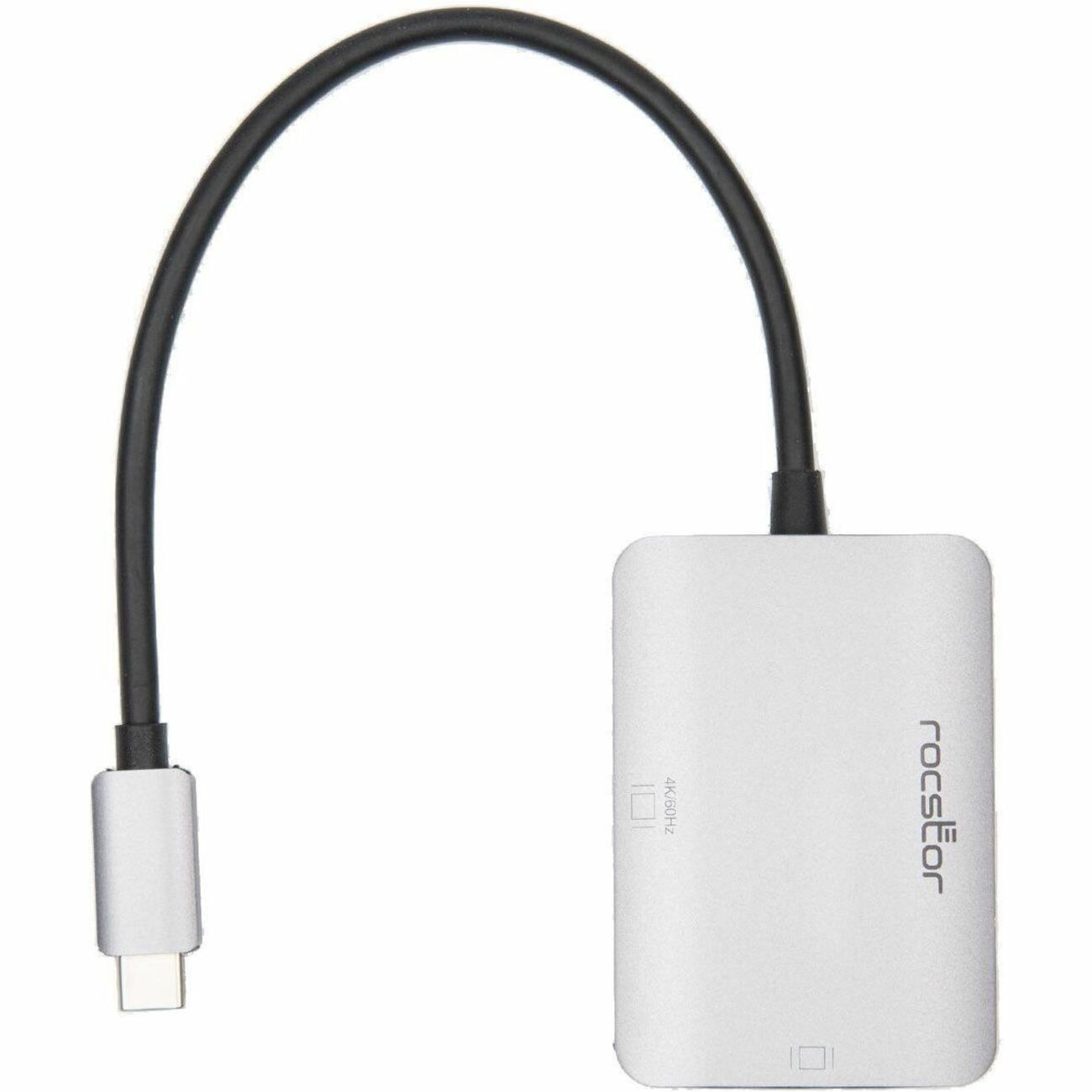 Rocstor Premium USB-C to HDMI & VGA Dual Port Adapter - HDMI 4K @30Hz, VGA 1080p - USB Type- C to 1x HDMI & 1x VGA - 2-Port Adapter - for Mac and Windows - 4Kx2K 30Hz HDMI Resolutions up to 3840x2160, VGA Resolutions up to 1920x1080 @ 60Hz 1080p- for MacBook Pro, Notebook/Desktop PC - ALUMINUM ADAPTER USB-C to HDMI & VGA WINDOWS AND MAC