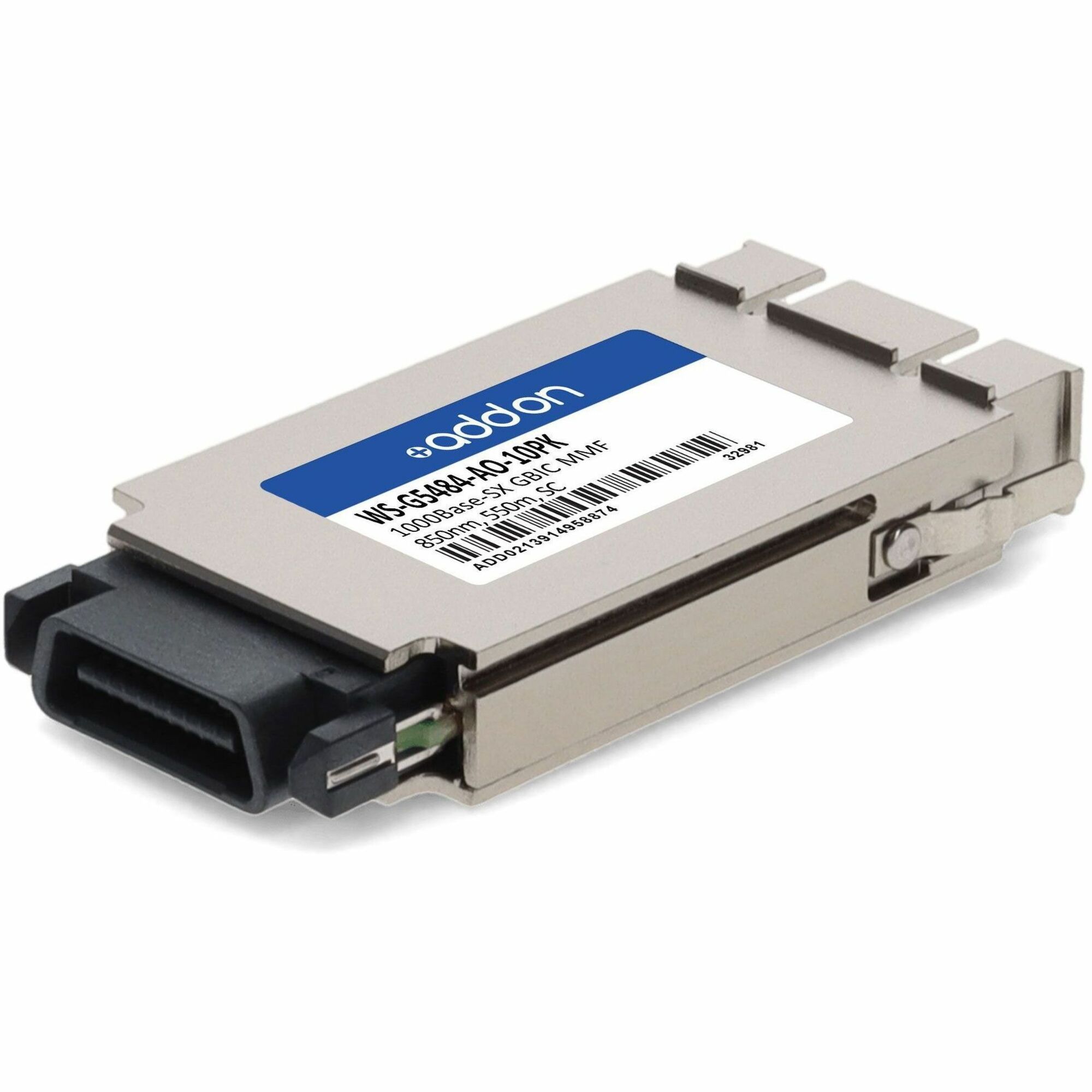 AddOn 10-Pack of Cisco WS-G5484 Compatible TAA Compliant 1000Base-SX GBIC Transceiver (MMF, 850nm, 550m, SC)