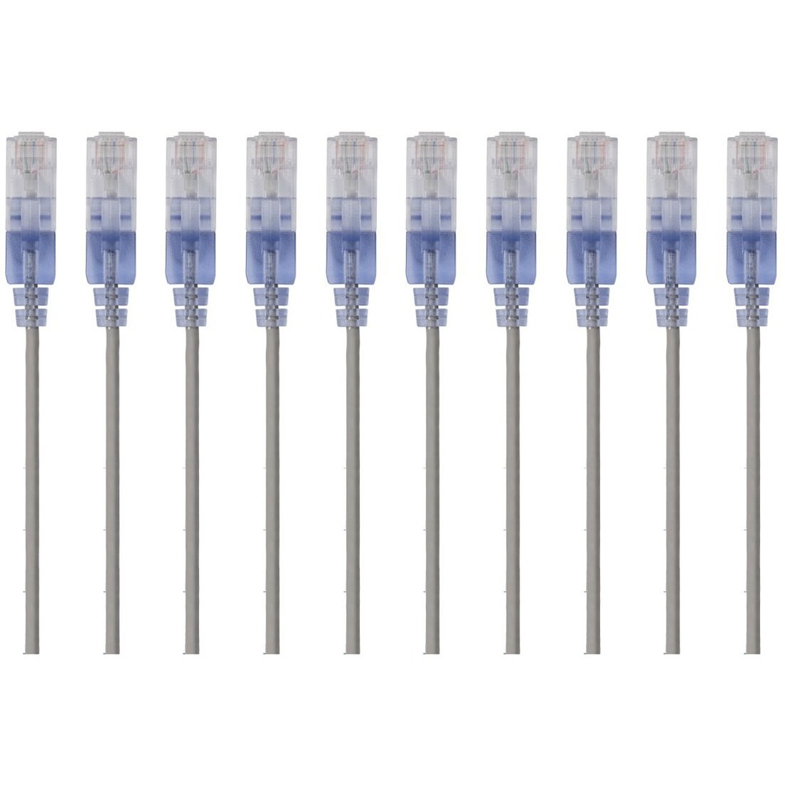 Monoprice 10-Pack, SlimRun Cat6A Ethernet Network Patch Cable, 1ft Gray