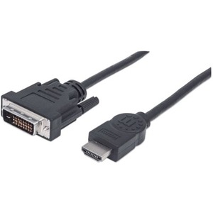 HDMI to DVI-D 24+1 Cable, 1.8m, Male to Male, Black, Dual Link, Compatible with DVD-D, Lifetime Warranty, Equivalent to HDMIDVIMM6