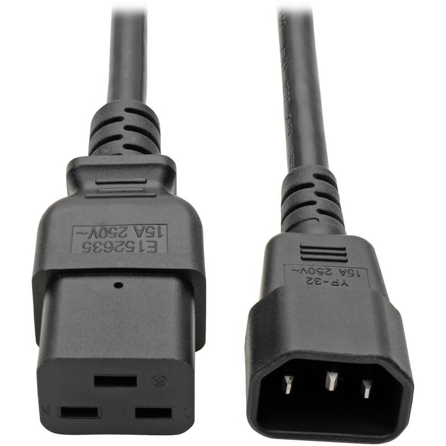 Tripp Lite by Eaton Power Cord C19 to C14 - Heavy-Duty 15A 250V 14 AWG 2 ft. (0.61 m) Black