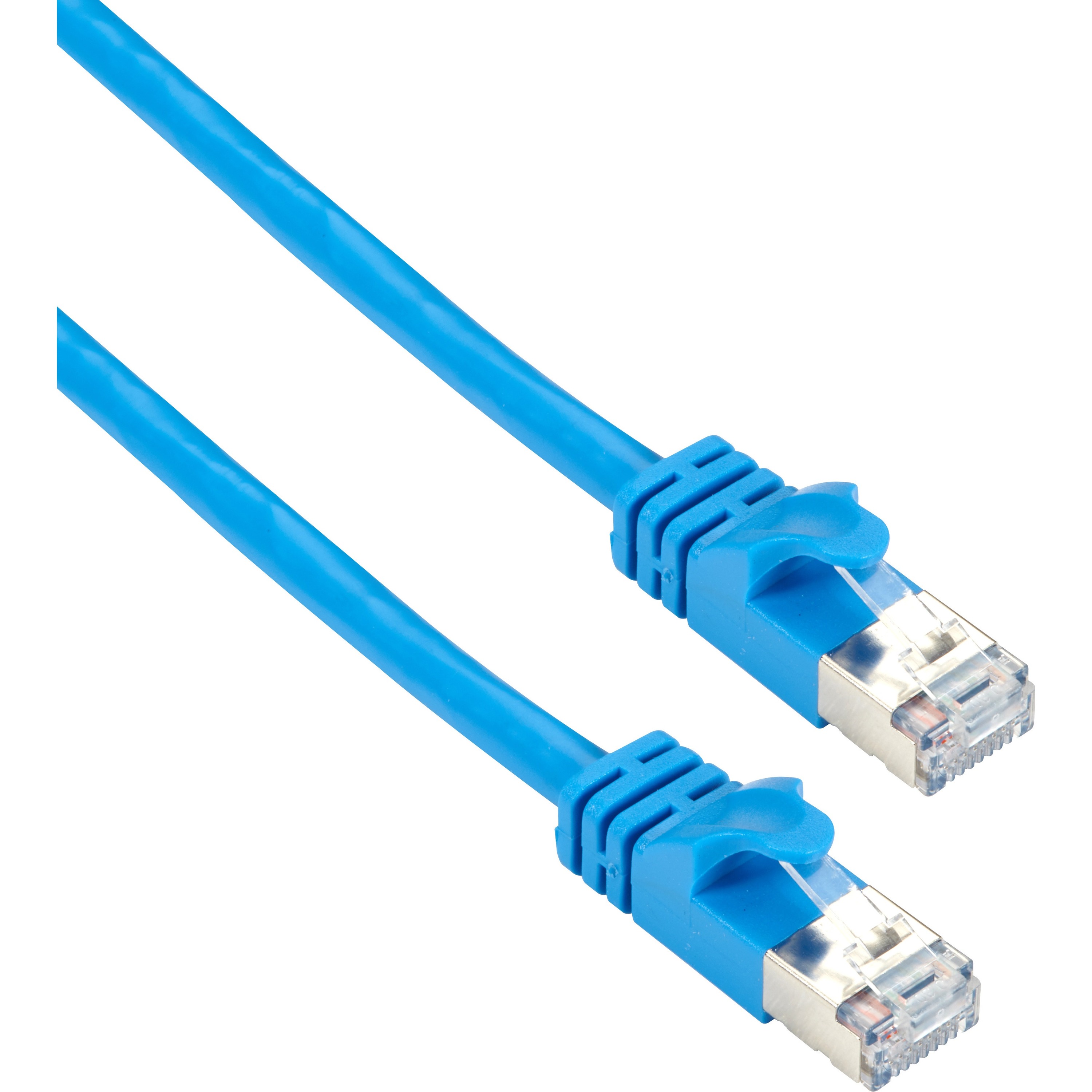Black Box CAT6A 500-MHz STR Patch Cable Slim Molded Snagless Boot - F/UTP, CM PVC, BL, 7FT