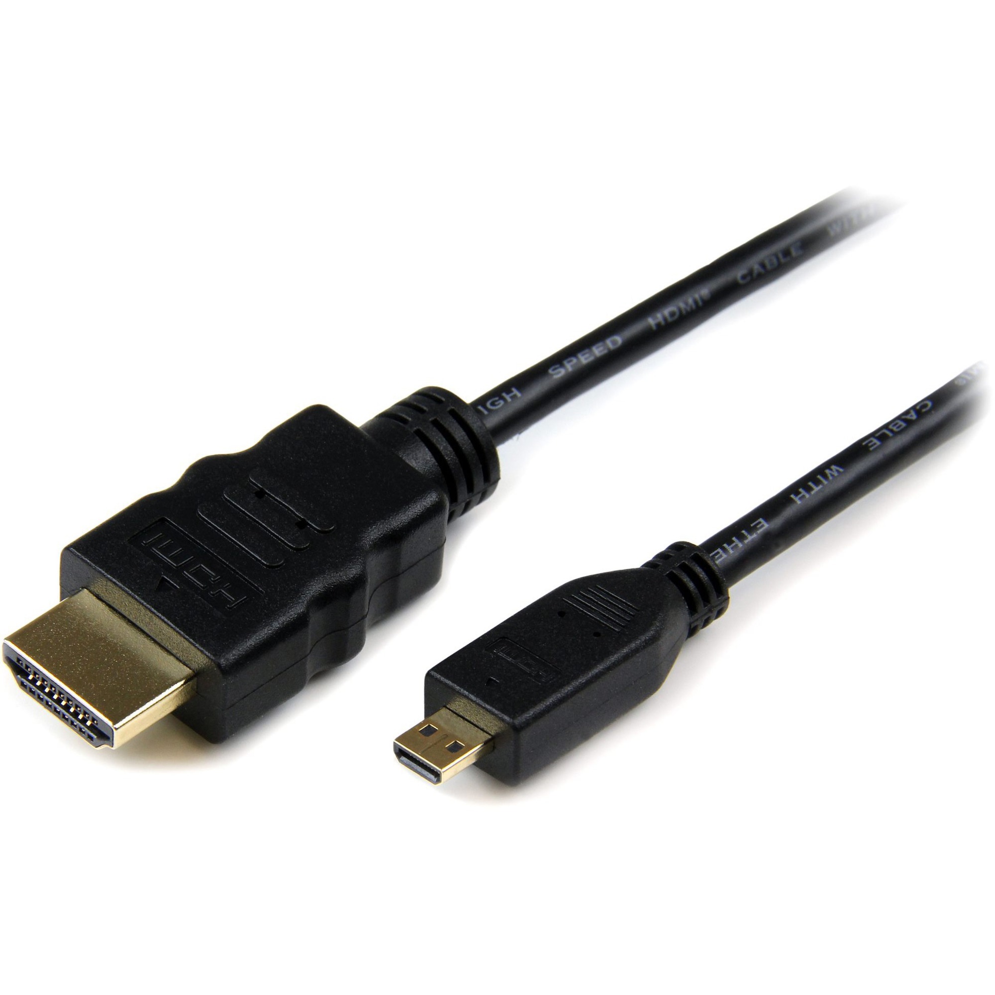 StarTech.com 6ft Micro HDMI to HDMI Cable with Ethernet, 4K High Speed Micro HDMI Type-D Device to HDMI Monitor Adapter/Converter Cord