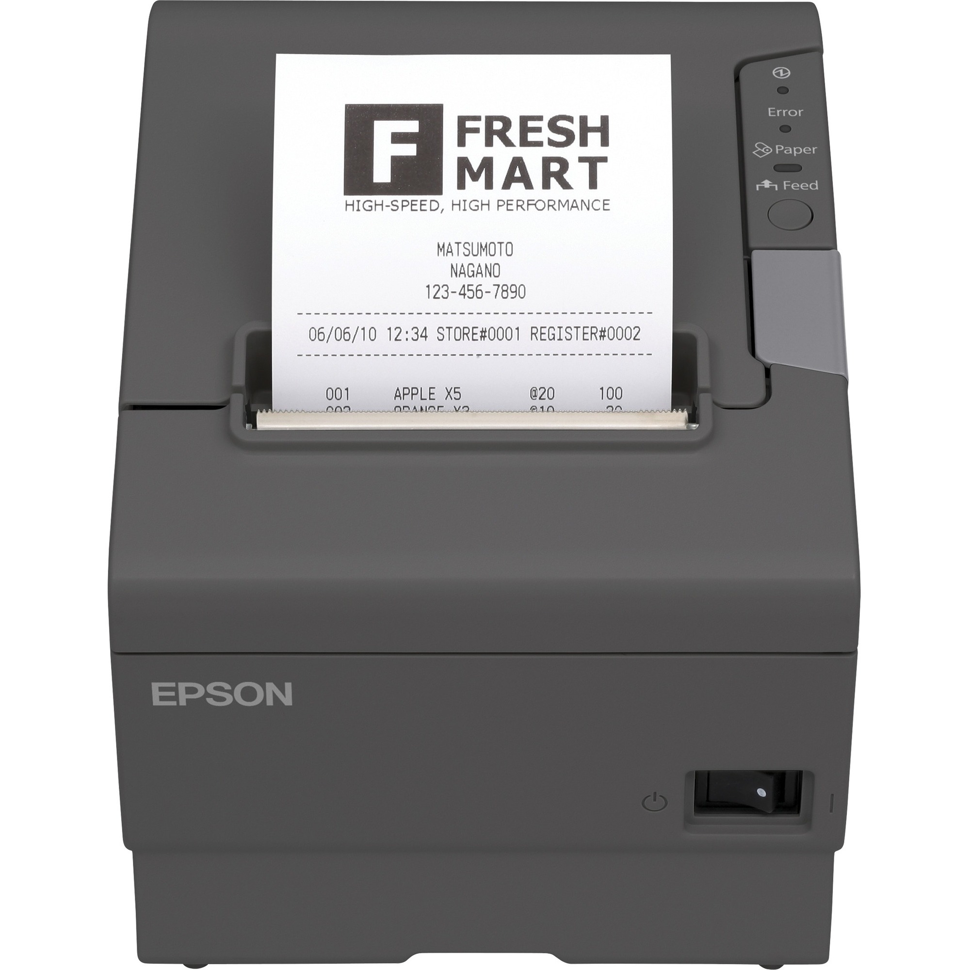 Epson TM-T88V Direct Thermal Printer - Monochrome - Receipt Print - Ethernet - USB - With Cutter - Dark Gray