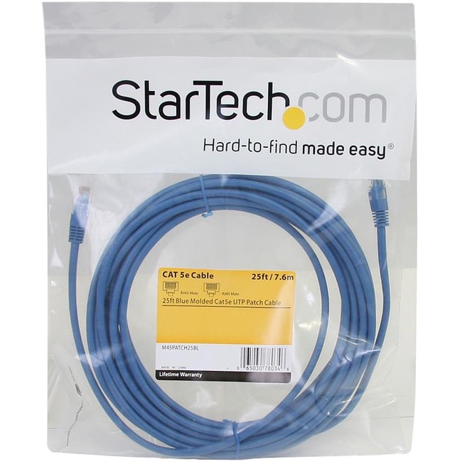 StarTech 25 ft Blue Molded Cat5e UTP Patch Cable