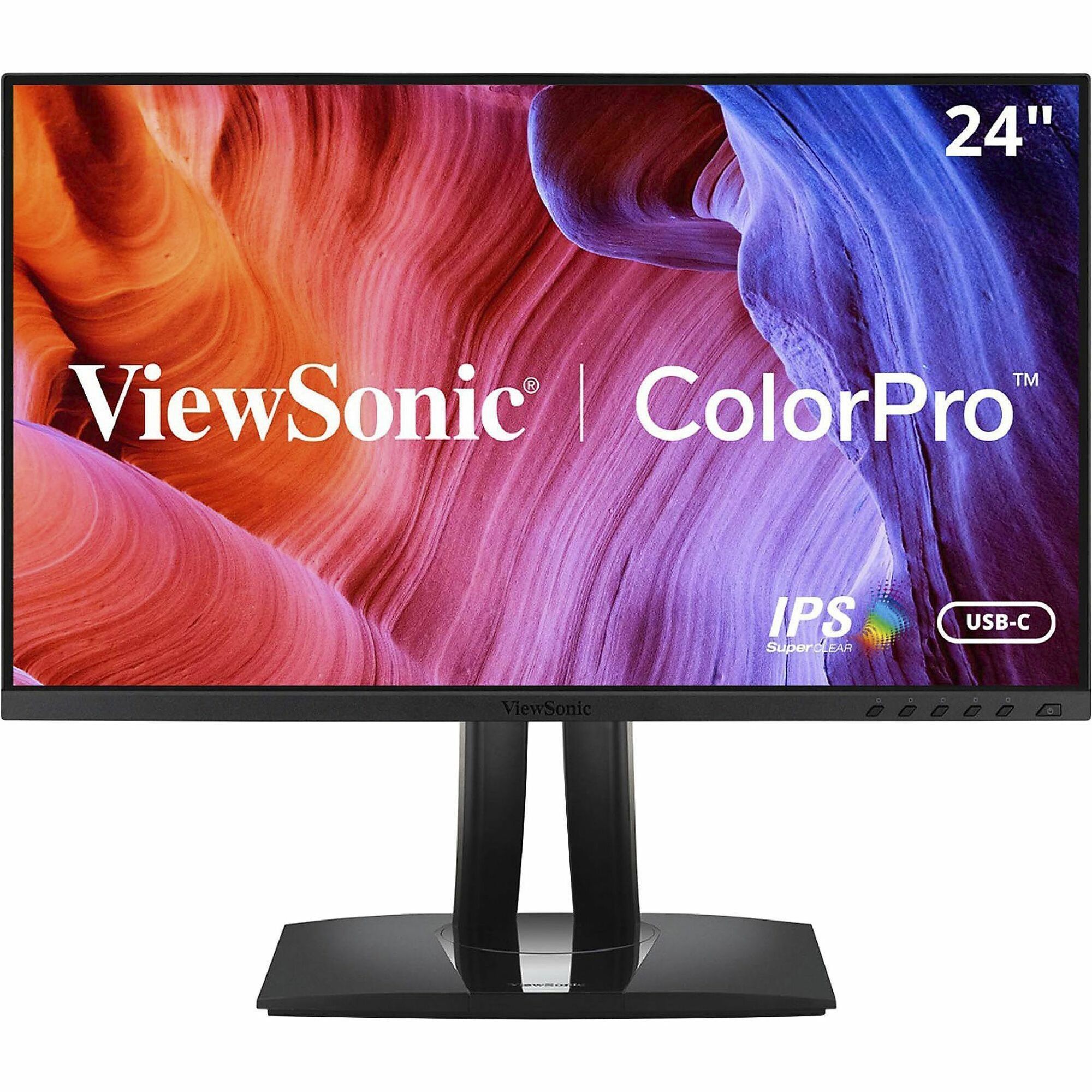 ViewSonic VP2456 24 Inch 1080p ColorPro Monitor, IPS Display with 100% sRGB and Pantone Validated for Professional Photo Editing, Advanced Ergonomics, 60W USB-C, HDMI, and DisplayPort Inputs