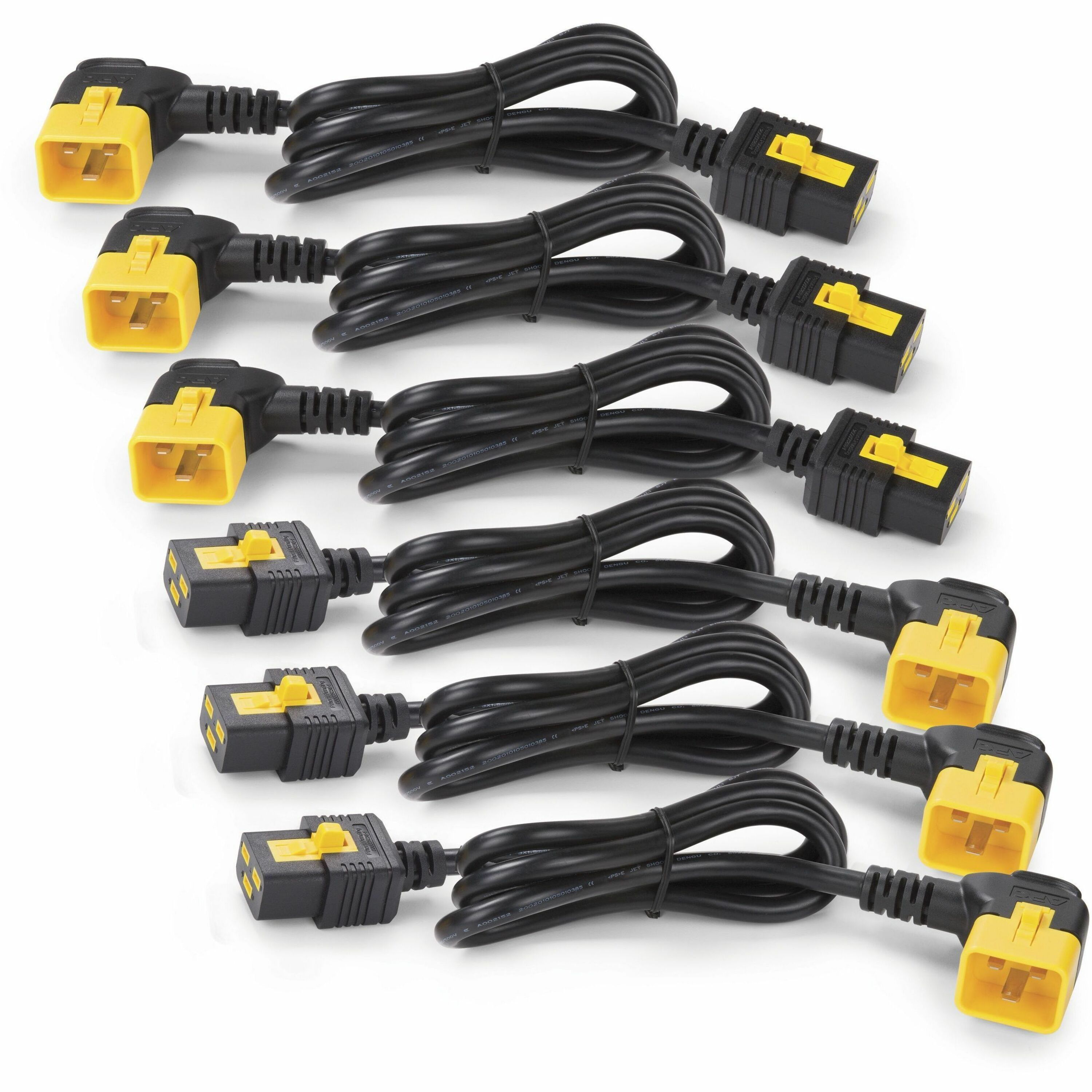 APC NetShelter Power Cord Kit (6 ea), Locking, C19 to C20 (90 Degree), 1.8m