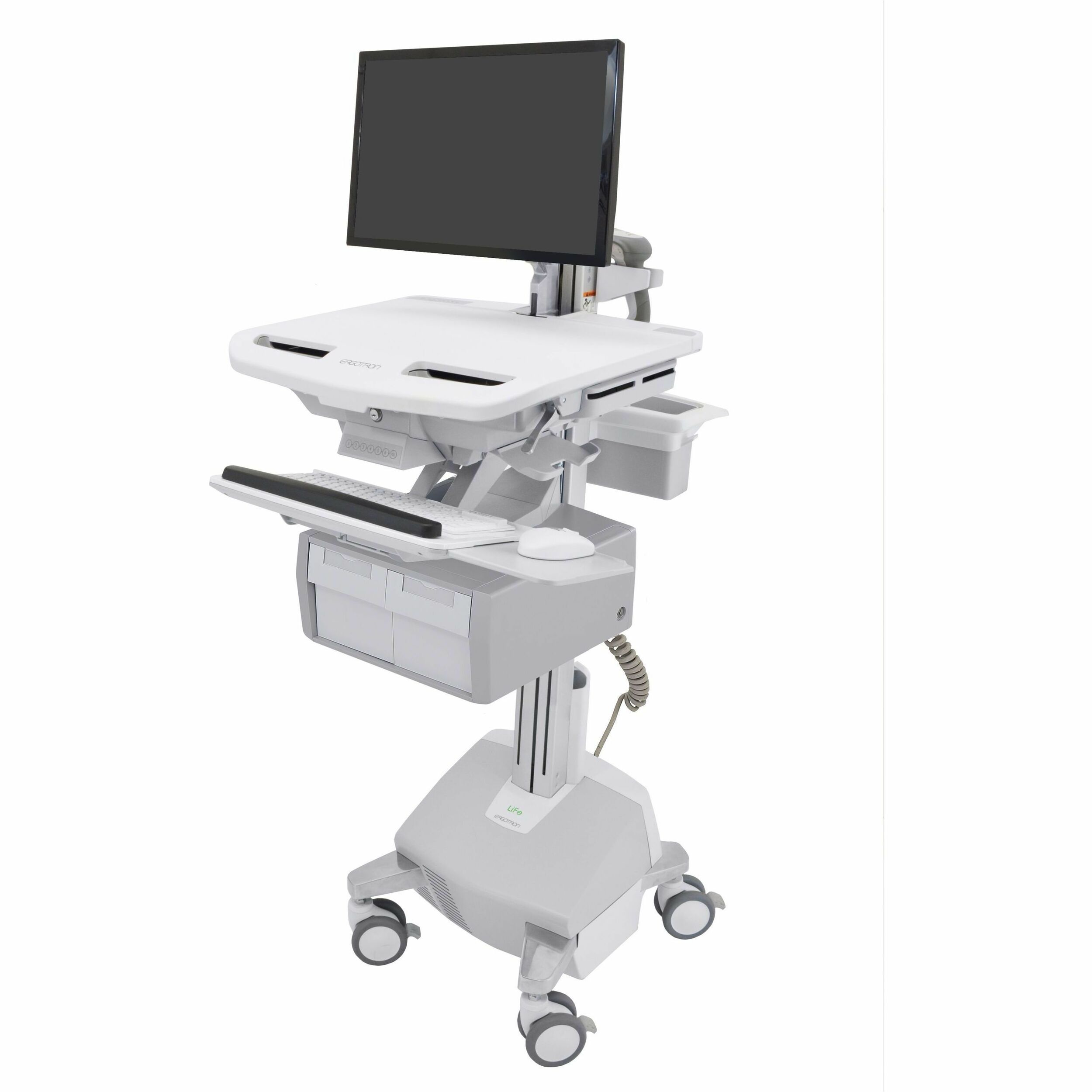 Ergotron StyleView Cart with LCD Arm, LiFe Powered, 2 Tall Drawers (2x1), US/CA/MX