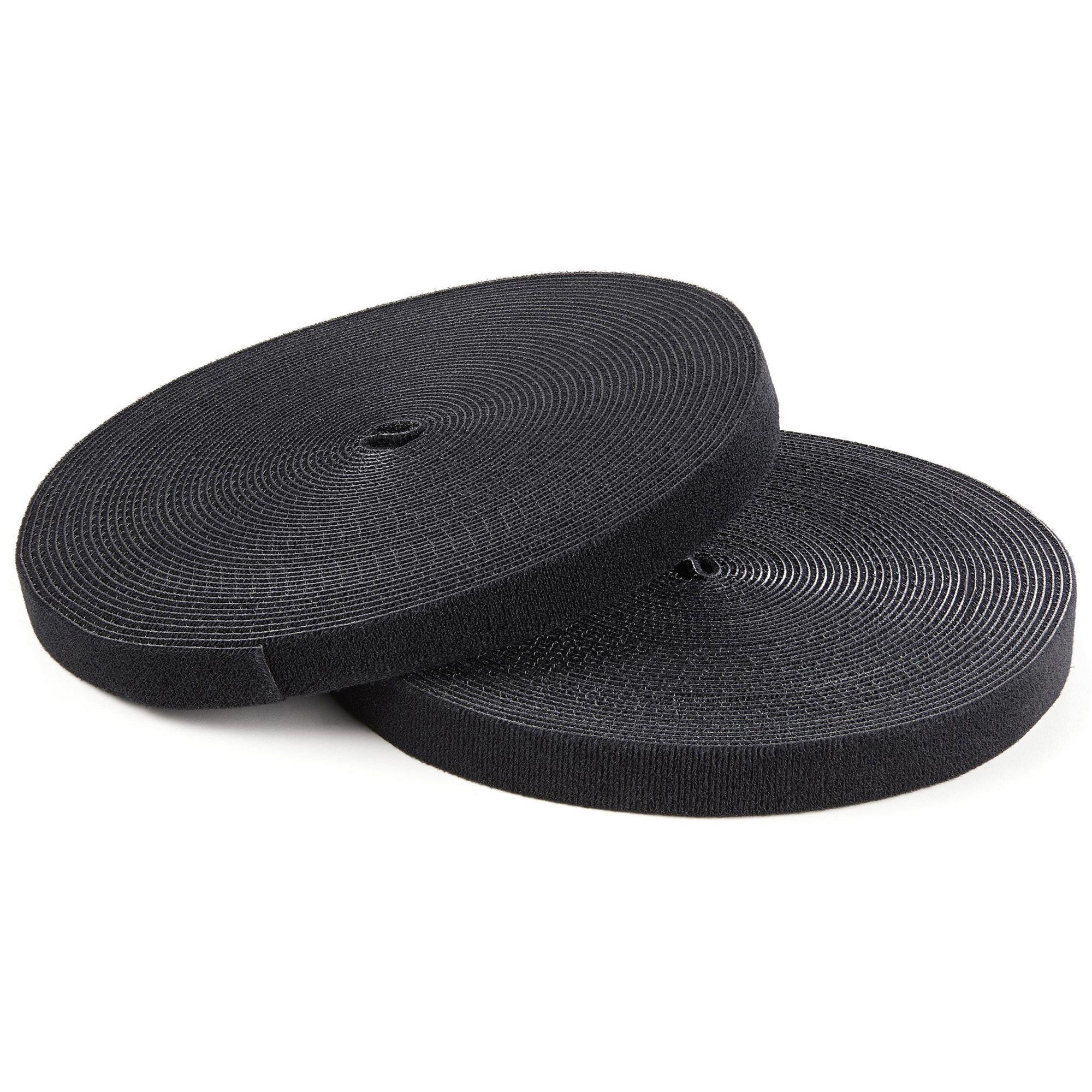 StarTech 25ft (7.6m) Hook and Loop Roll, Black, Cut-to-Size Reusable Cable Ties, Bulk Wire Fastener Tape, Cable Management Straps