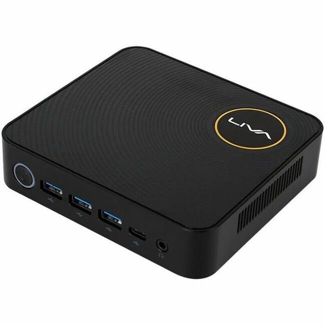 ECS LIVA Z Desktop Computer - Intel Celeron N3350 - 4 GB - 64 GB Flash Memory Capacity - Mini PC - Black
