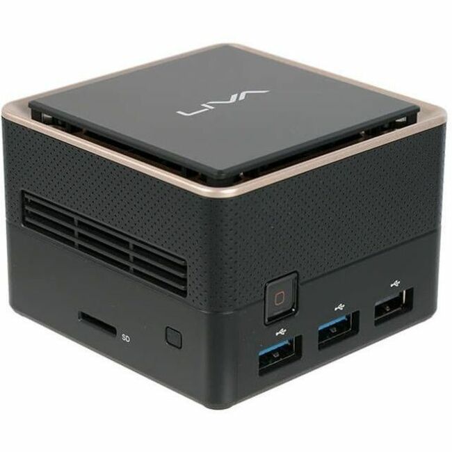 ECS LIVA Q3 Plus Desktop Computer - AMD Ryzen V1605B - 8 GB - 128 GB Flash Memory Capacity