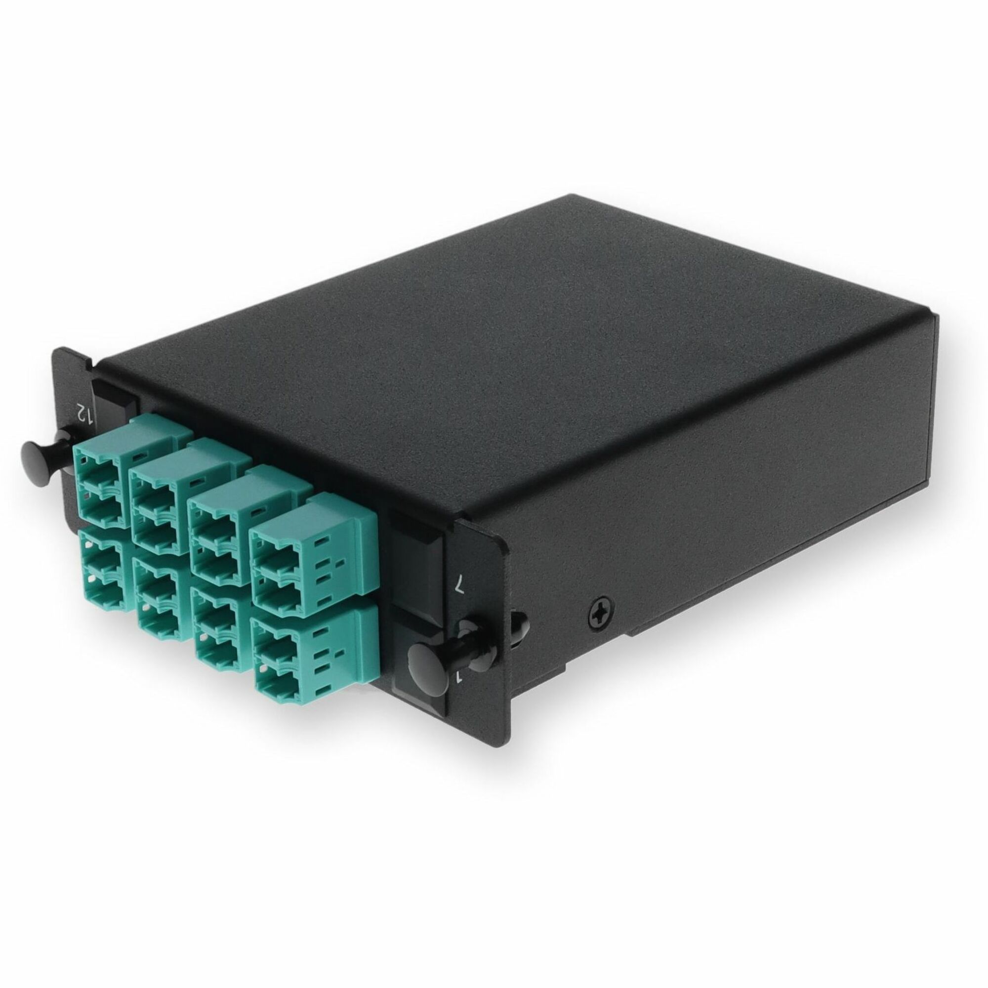 AddOn 4-Bay Cassette 2x 12-Fiber MPO In, 8 LC Duplex Out, Multi-mode Duplex OM4
