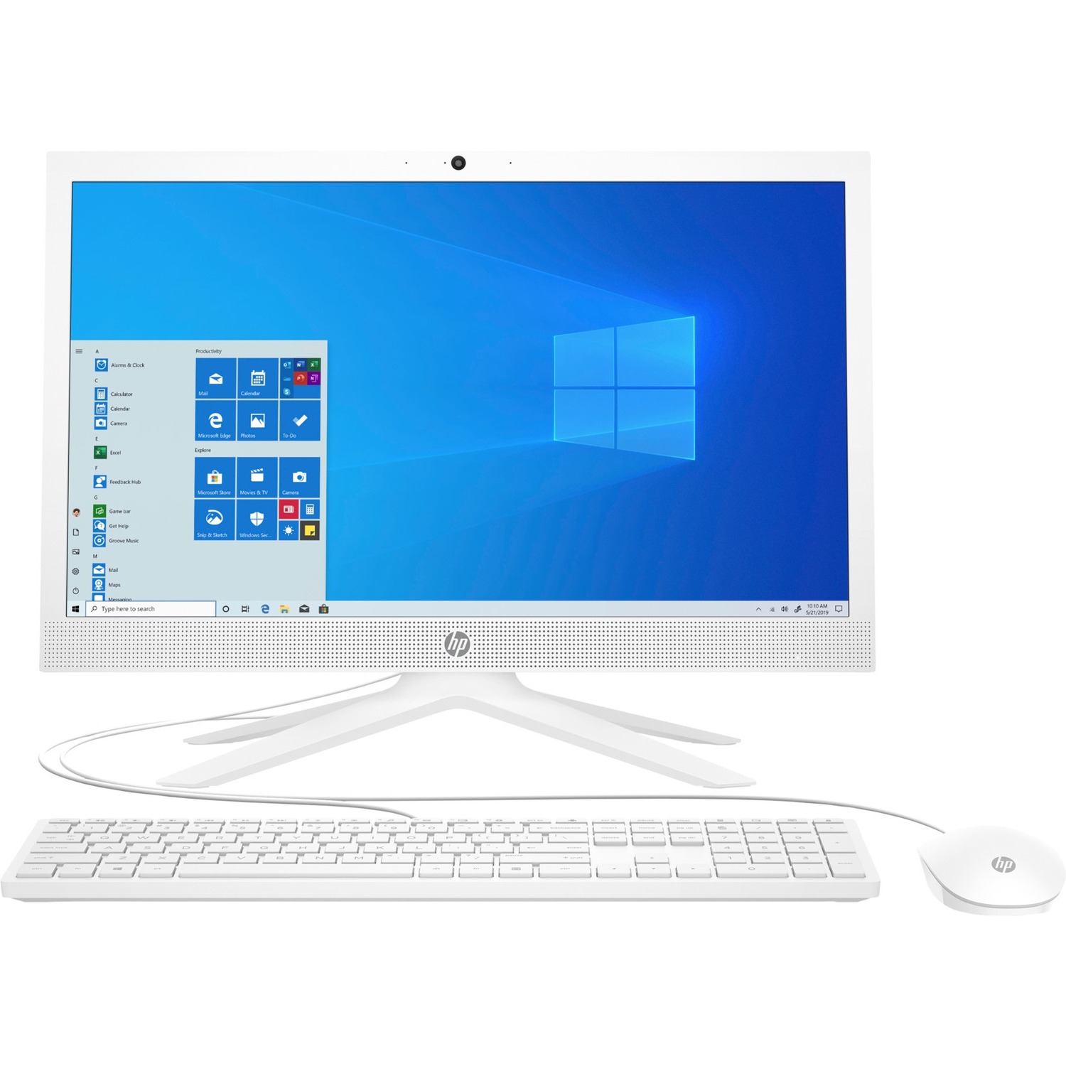 HP 21-b0000 21-b0010 All-in-One Computer - AMD A-Series A4-9125 - 4 GB - 128 GB SSD - 20.7" Full HD - Desktop - Snow White