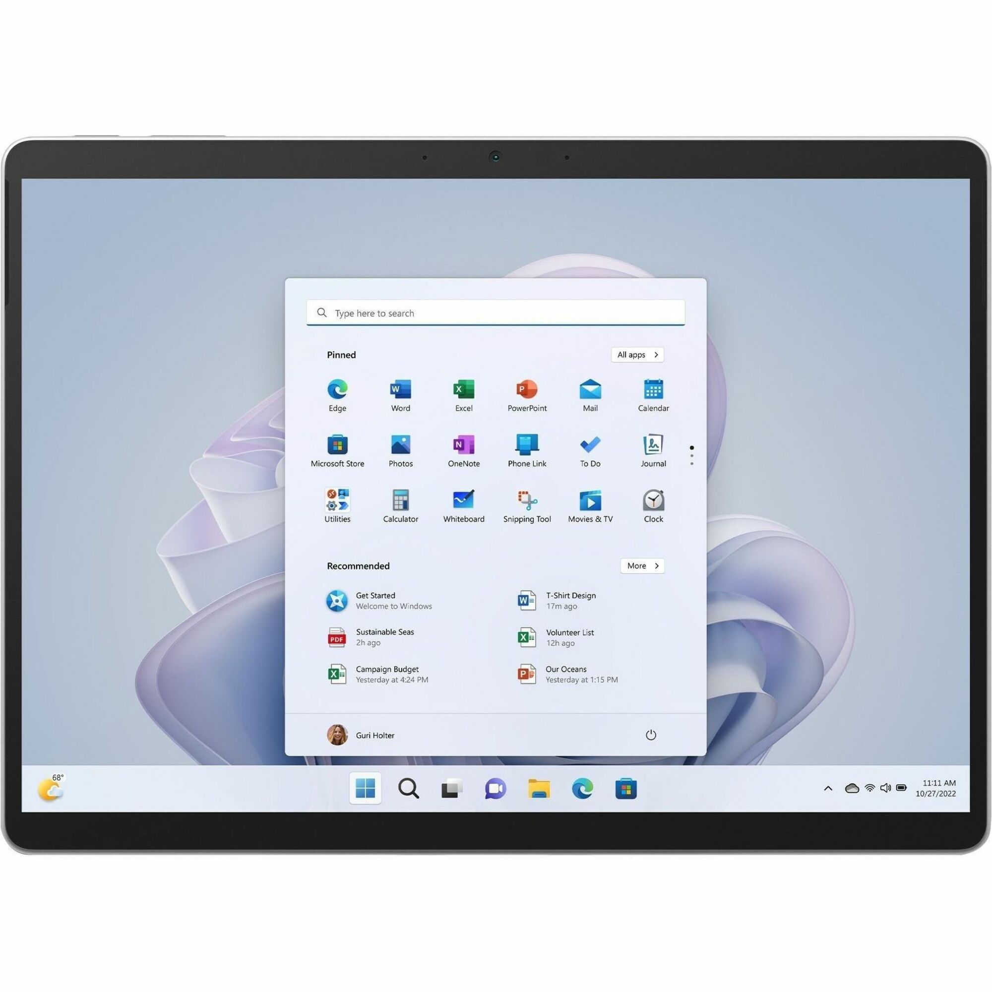 Microsoft Surface Pro 9 Tablet - 13" - 8 GB - 256 GB SSD - Windows 11 Pro - 5G - Platinum - TAA Compliant