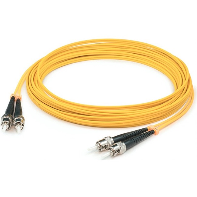 AddOn 37m ST to ST Yellow OS2 Duplex OFNP (Plenum-Rated) SMF Fiber Patch Cable