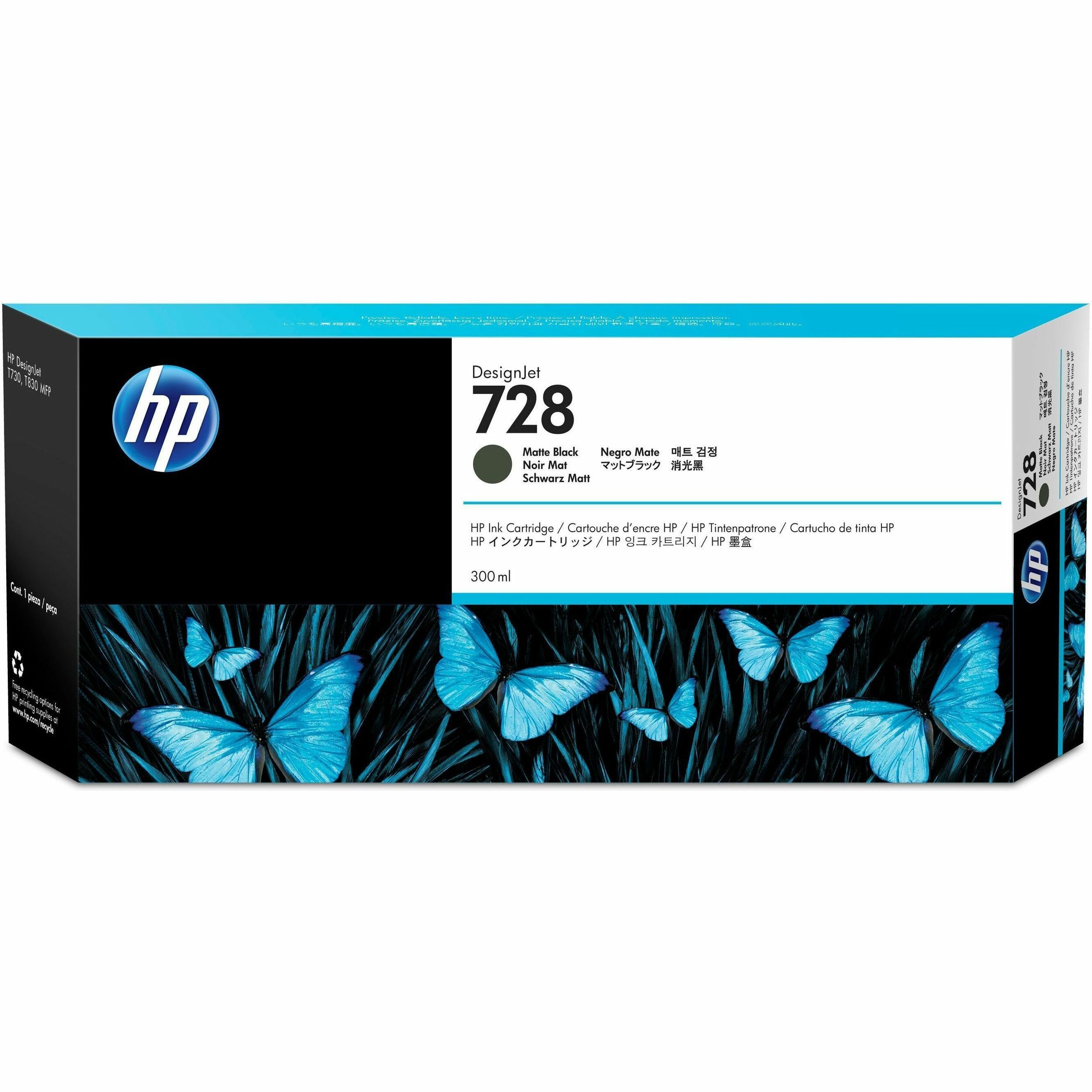 HP 728 Original Inkjet Ink Cartridge - Matte Black Pack