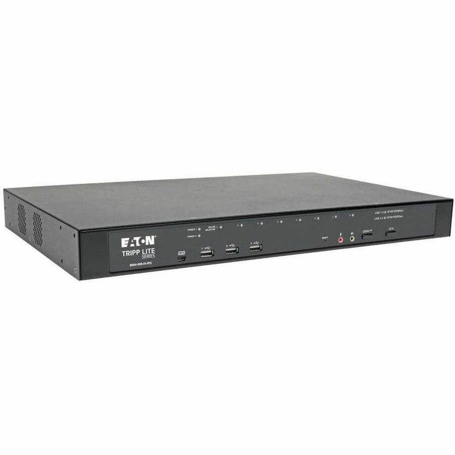 Tripp Lite by Eaton 8-Port Cat5 KVM over IP Switch with Virtual Media - 1 Local & 1 Remote User 1U Rack-Mount TAA