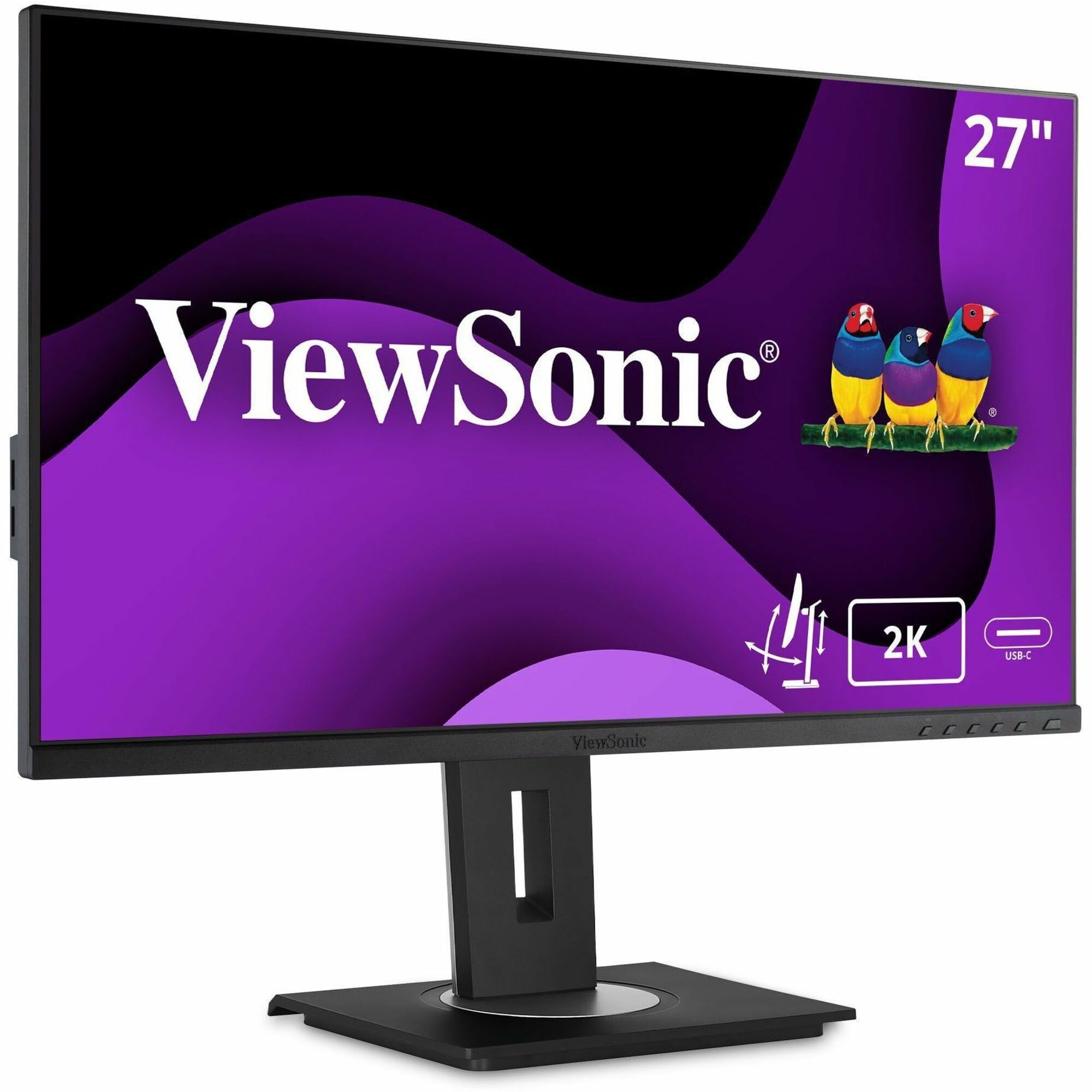 ViewSonic VG2755-2K 24 Inch IPS 1440p Monitor with USB C 3.1, HDMI, DisplayPort and 40 Degree Tilt Ergonomics for Home and Office